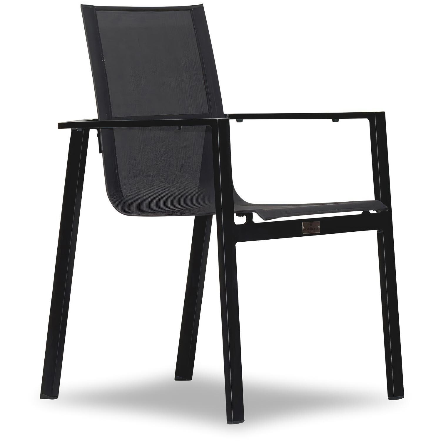 Spring Bay Dining Arm Chair in Black - Angled Front View - White Background thumbnail