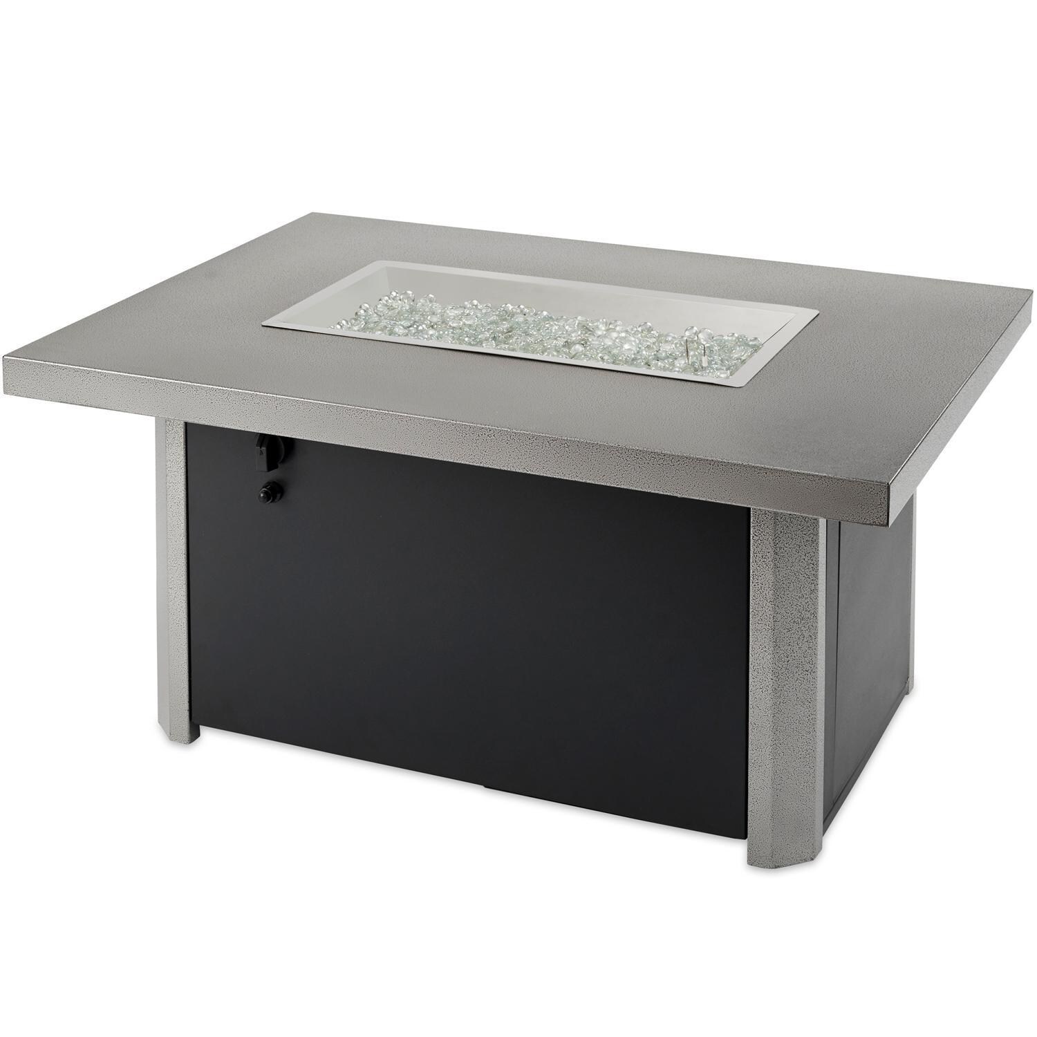 The Outdoor GreatRoom Company Caden CAD-1224-NG 44-Inch Rectangular Natural Gas Fire Pit Table with 24-Inch Crystal Fire Burner - Ships As Propane With Conversion Fittings - Shown Without Burner Lit thumbnail