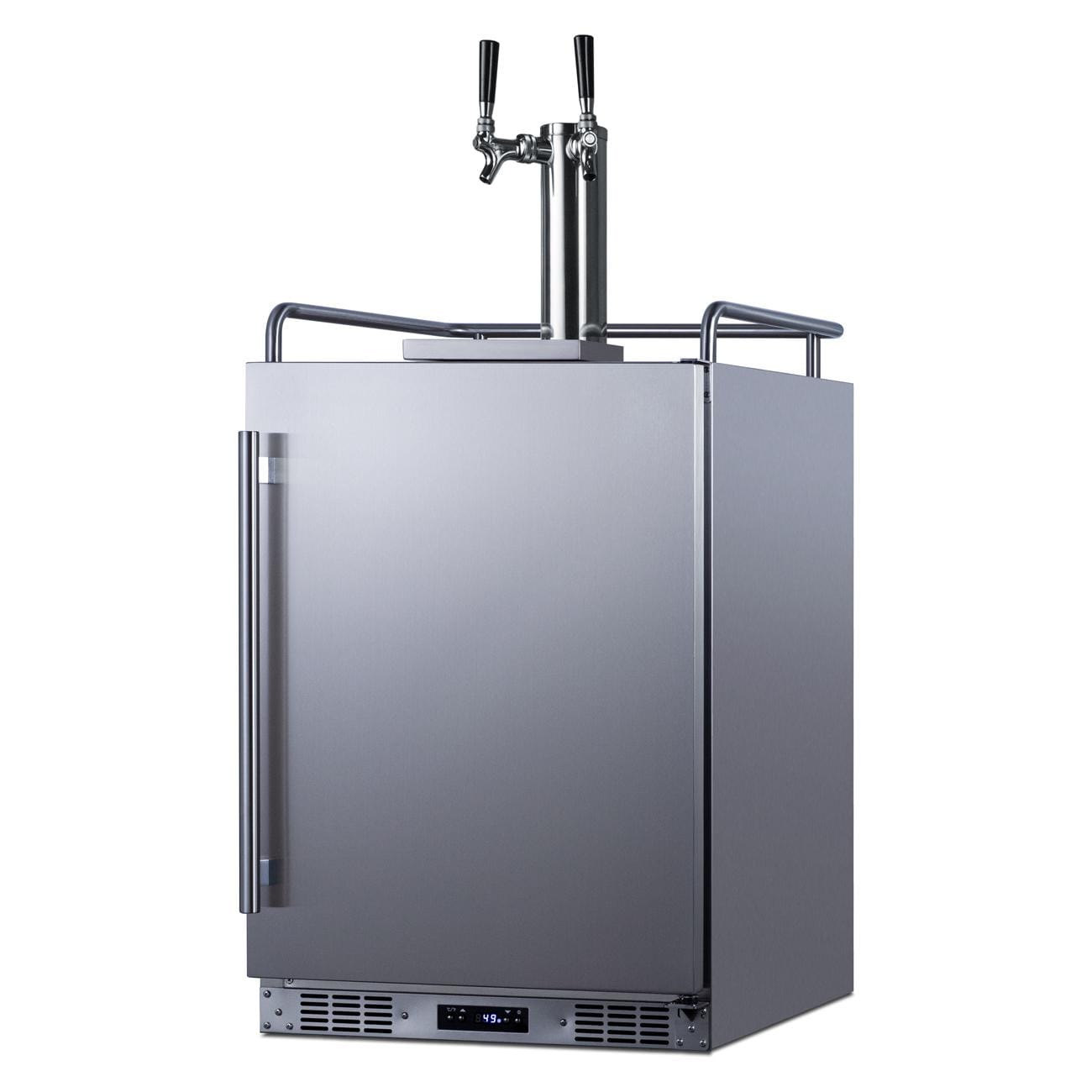 Summit SBC683OSTWIN Commercial Outdoor Rated Double Tap Beer Dispenser / Kegerator - Angled thumbnail