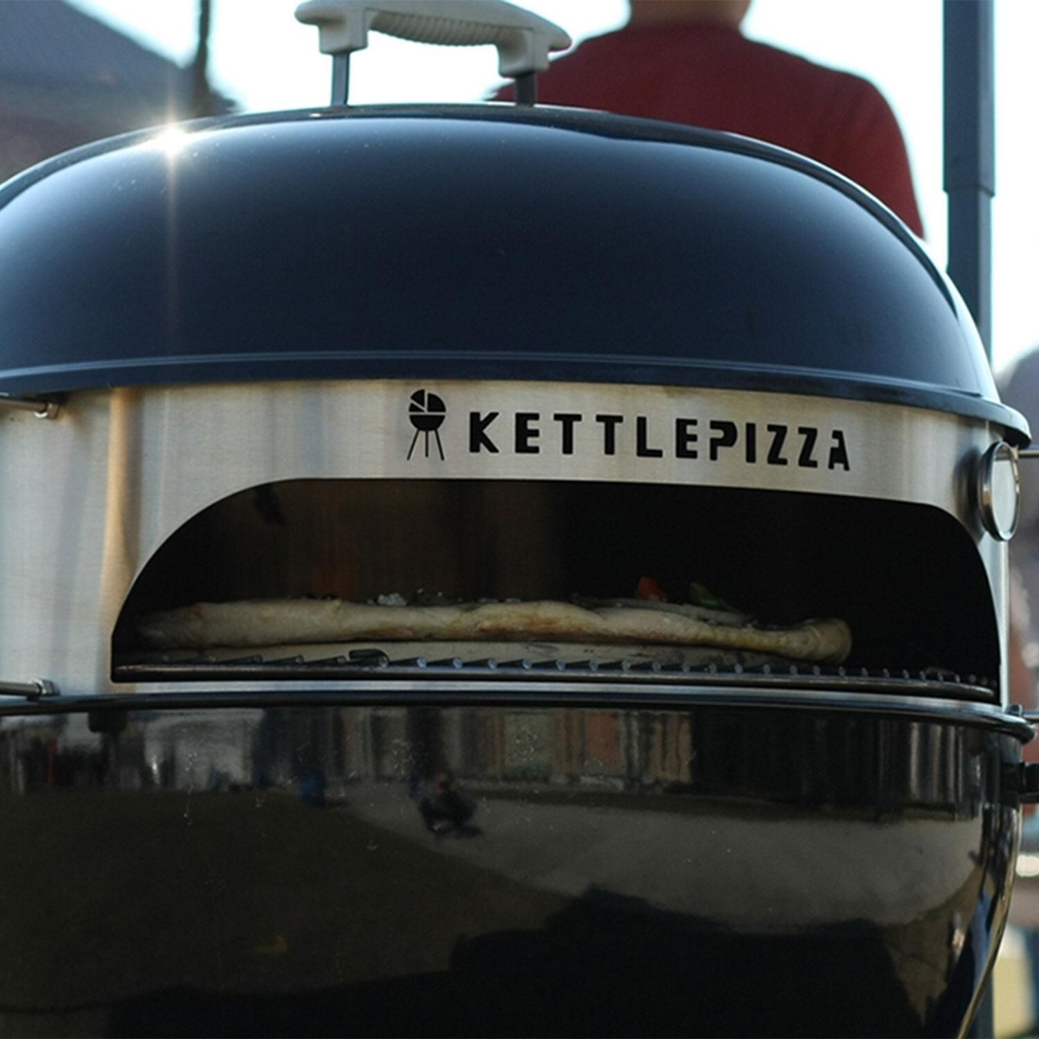 KettlePizza KPDU-22 Deluxe USA Pizza Oven Kit For 22-Inch Charcoal Kettle Grills - Outdoor Cooking - Lifestyle thumbnail