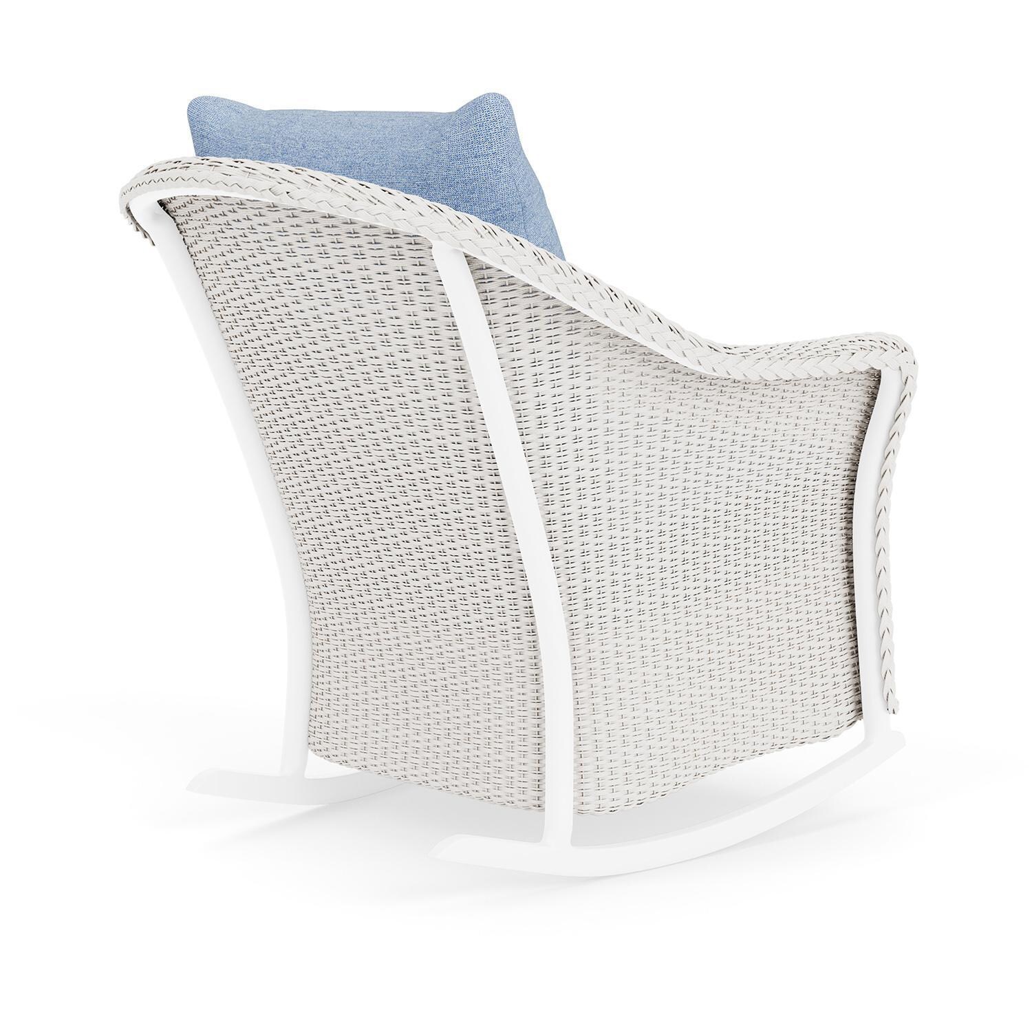 Lloyd Flanders Weekend Retreat Lounge Rocker in White Finish W/ Demo Skyway Fabric - Back Right thumbnail