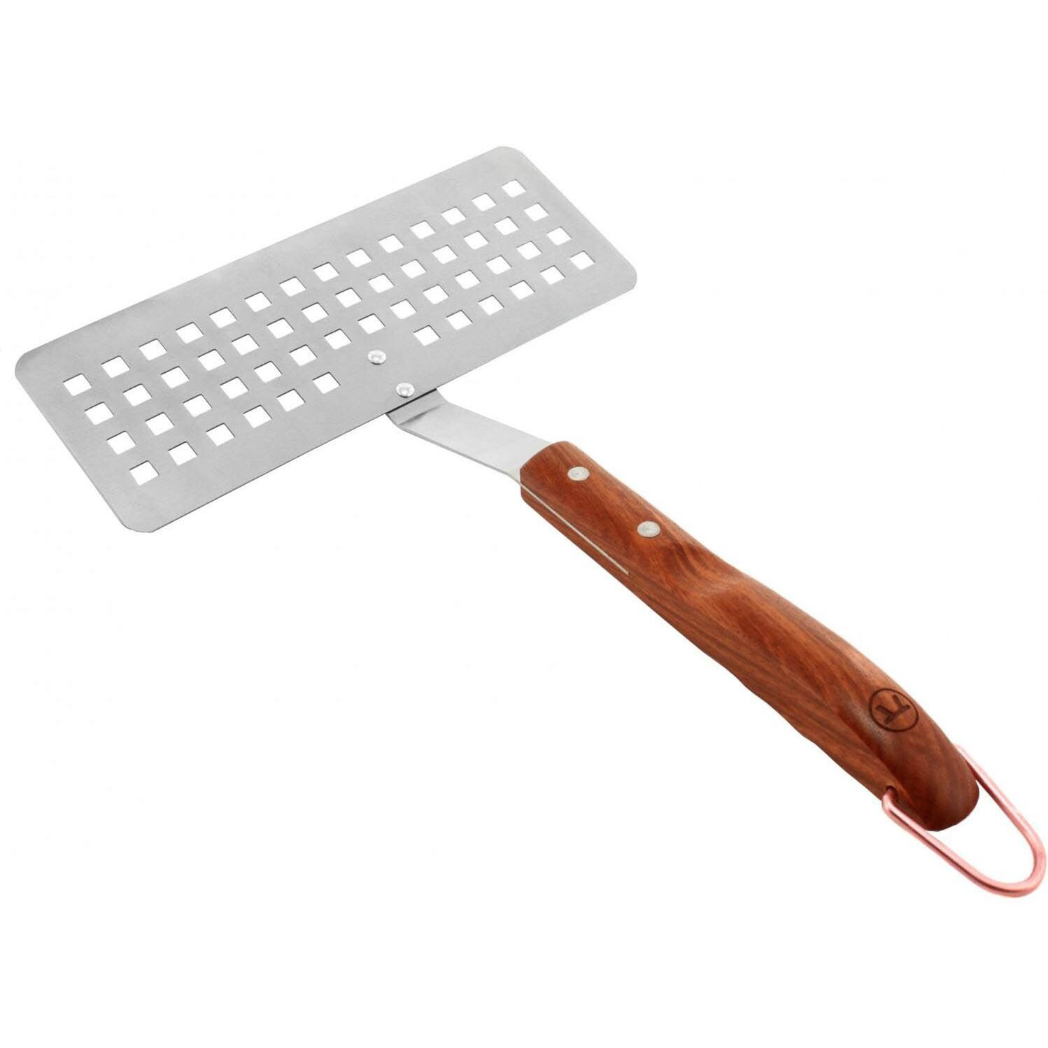Outset Rosewood 16-Inch Stainless Steel Slotted Fish Spatula - Top View thumbnail