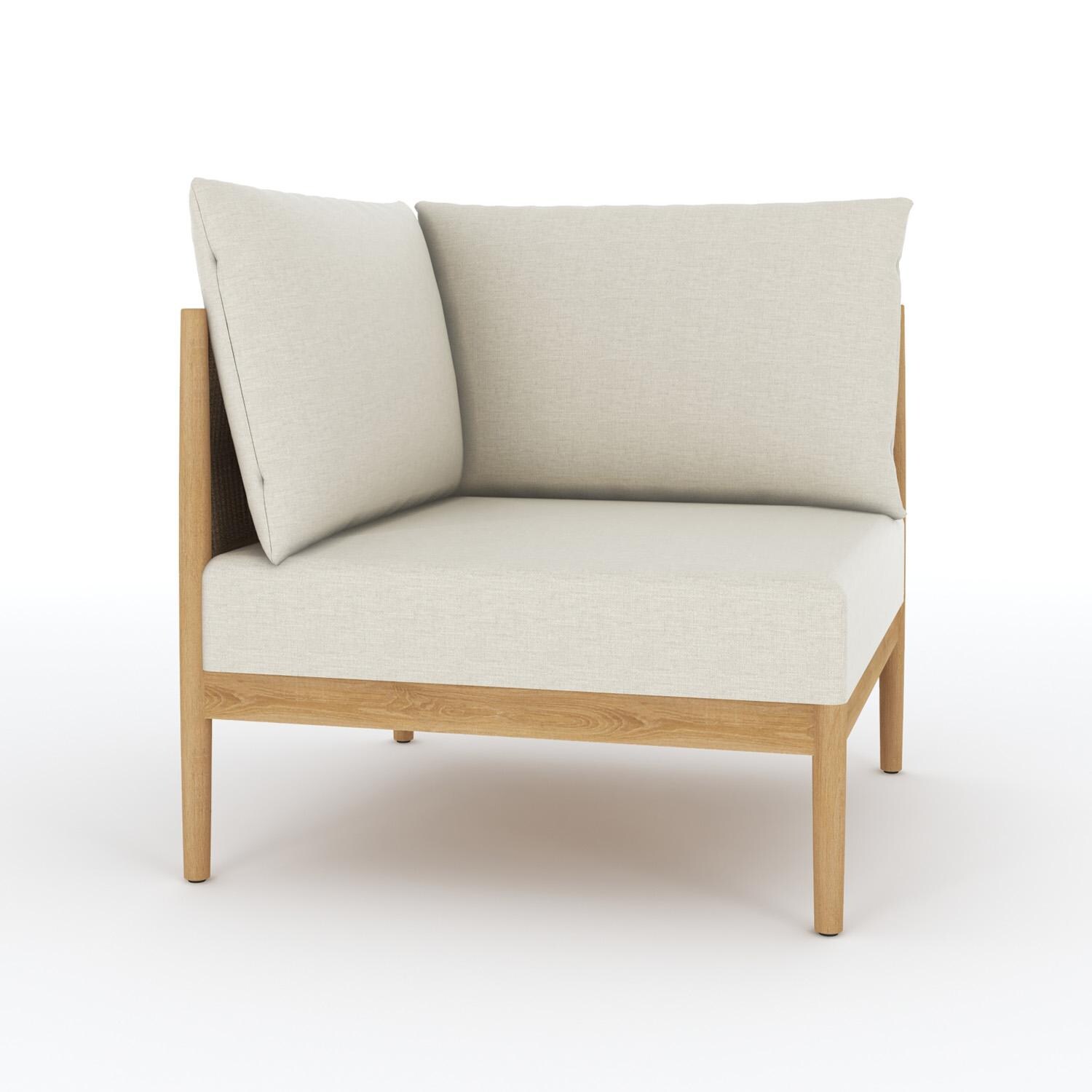 Royal Teak Collection SLCRN San Lucas Teak Sectional Corner Chair - Angled - White Background thumbnail