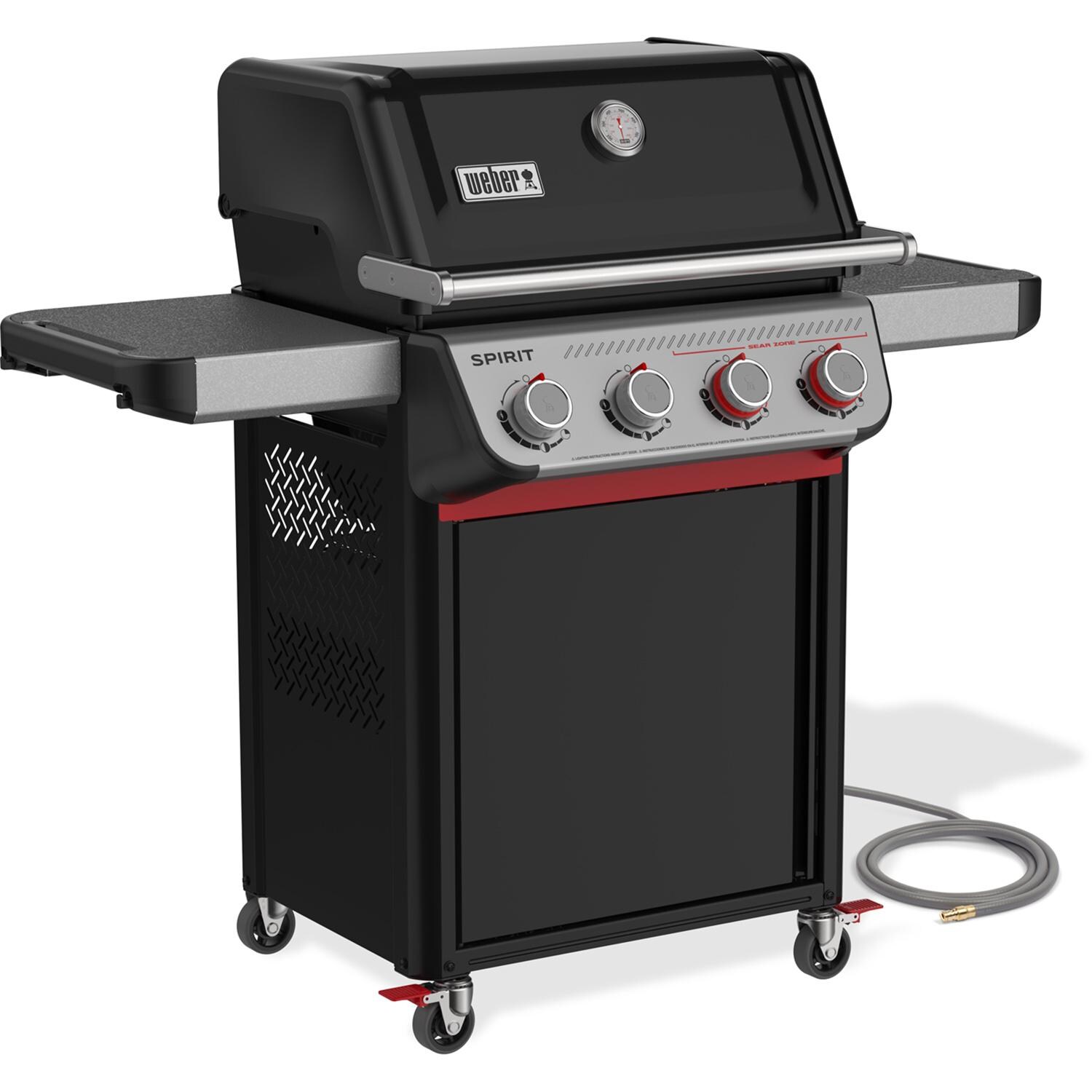 Weber Spirit E-425C Natural Gas Grill - Black - 1502068 - Angled Left - White Background