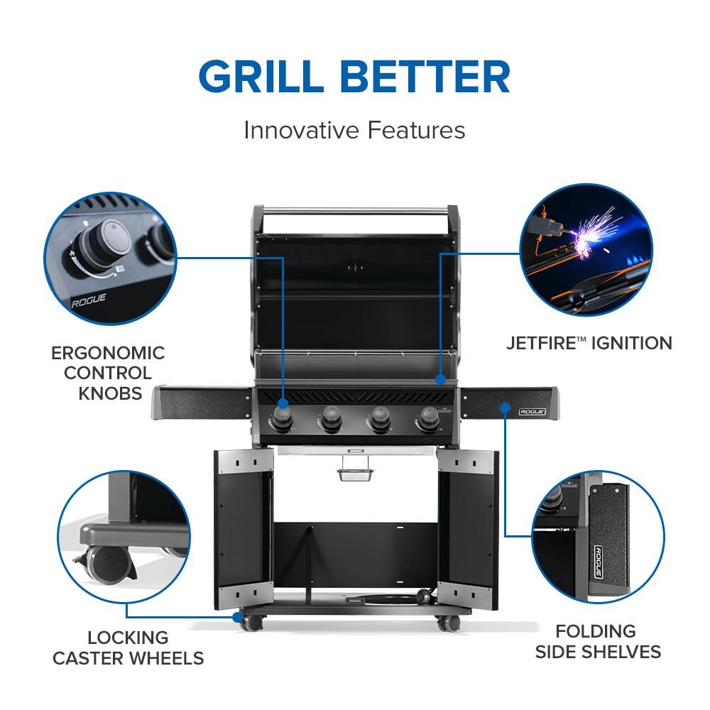 Napoleon R525PK-2 Rogue 525 4-Burner Propane Grill - Black - Grill Features - Detail thumbnail
