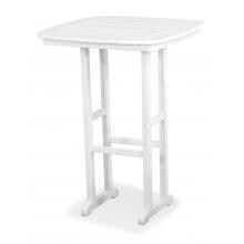 Nautical White Recycled Plastic Wood 31 Inch Square Patio Bar Table By POLYWOOD image