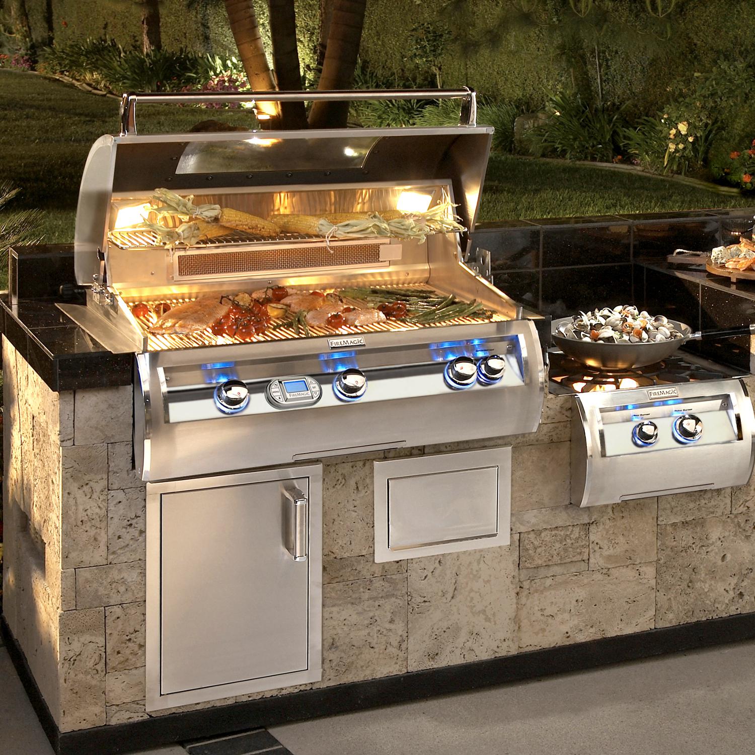 Fire Magic - E790I-8L1P-W - Echelon Diamond 36-Inch Built-In Propane Gas Grill W/ On Infrared Burner, Magic View Window & Rotisserie - Built Into Island thumbnail