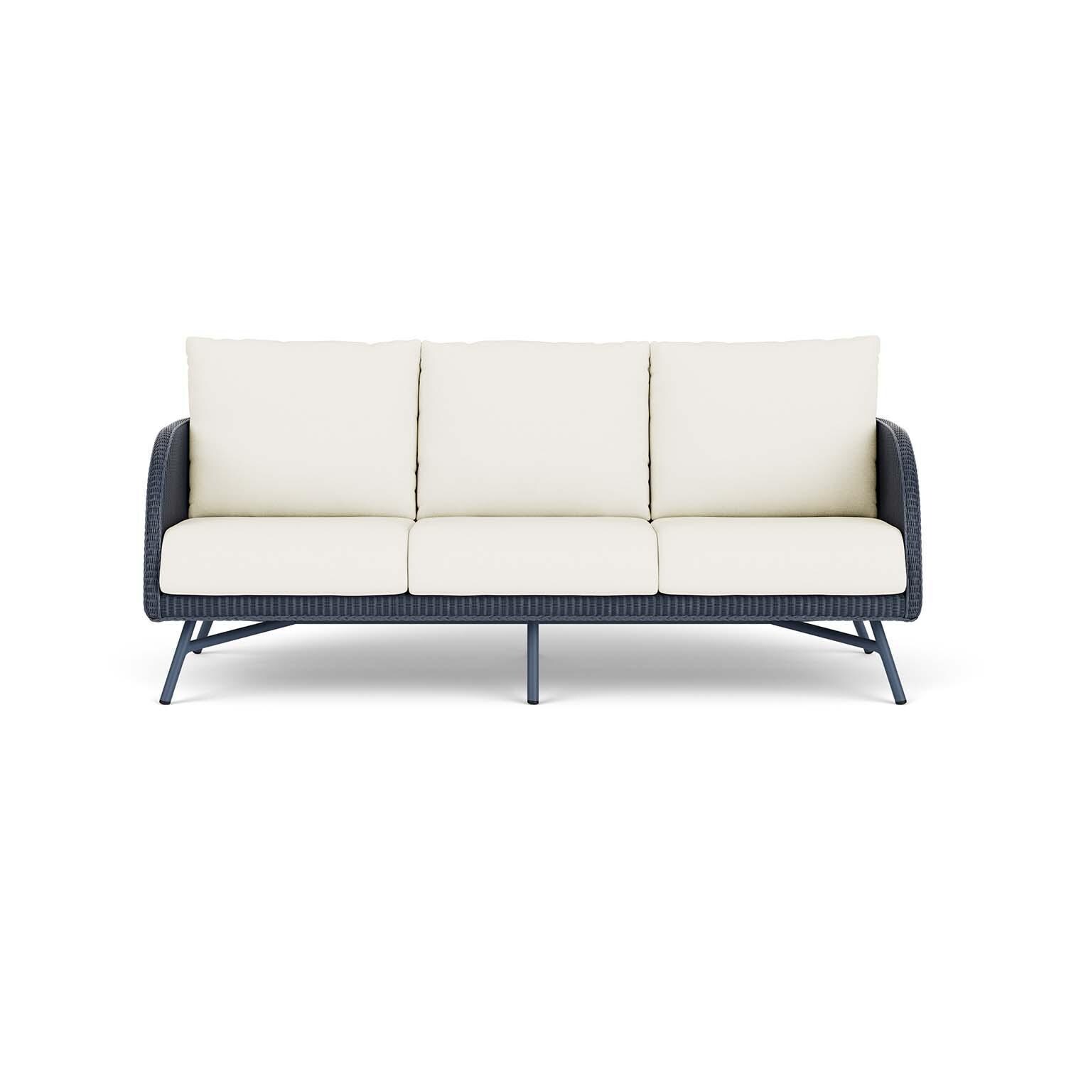 Essence 3 Person Wicker Sofa in Denim Blue/Sailcloth Salt By Lloyd Flanders