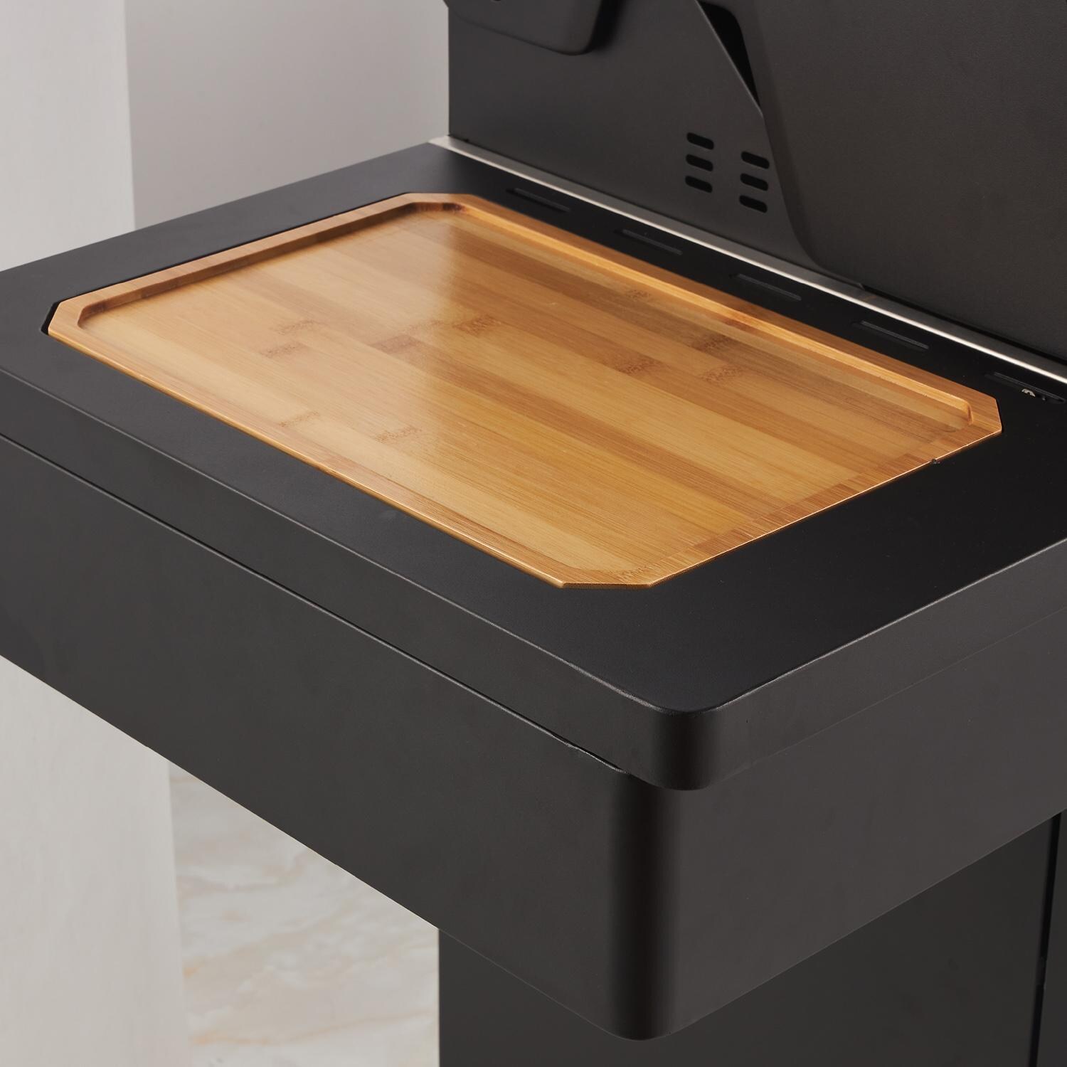 Mont Alpi MA-988 Performance Black Series 4 Burner Propane Grill - Side Cutting Board - Detail thumbnail