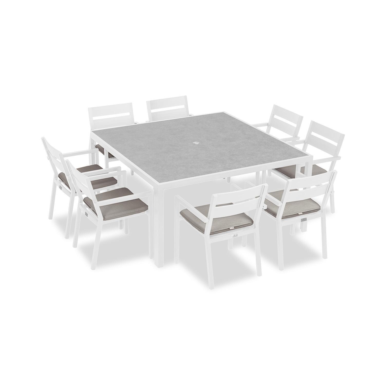 Calm Bay 9 Pc Square Dining Set in White/Cast Silver by Lakeview - White Background thumbnail