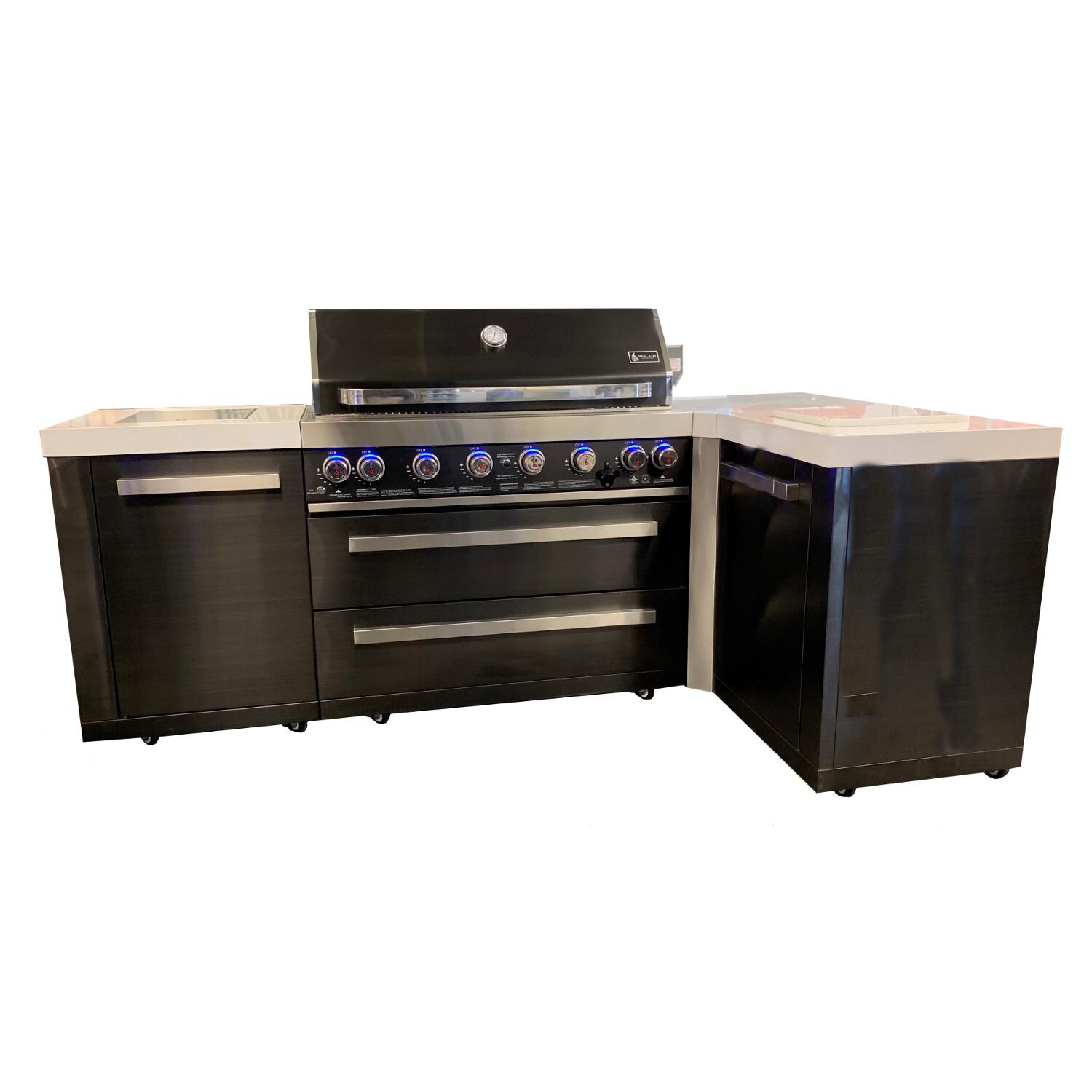 Mont Alpi 805 Deluxe 90 Degree Propane Gas Island Grill W ...