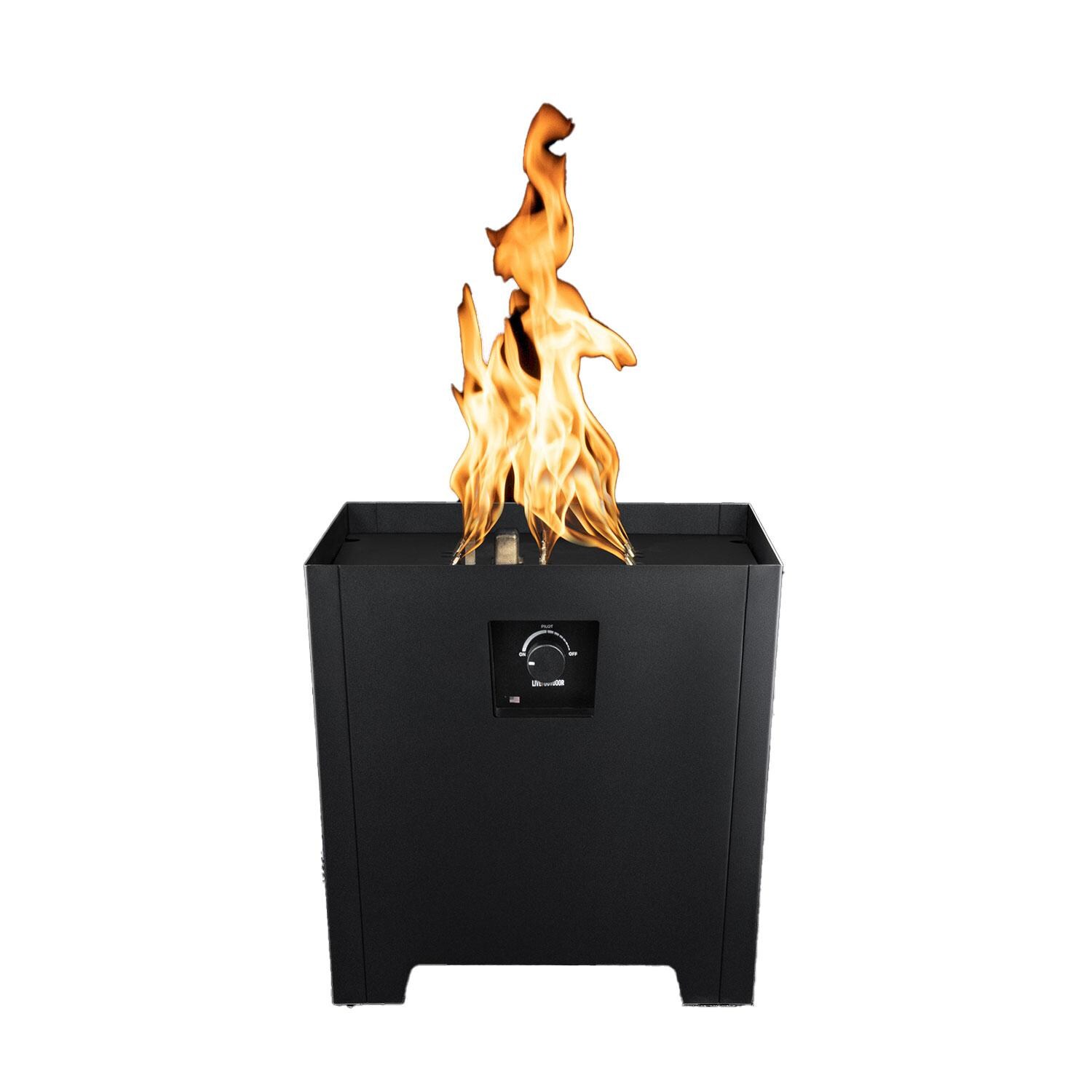 Firestorm FS2BLKLP 2 Series 18 Inch Propane Portable Square Powder-Coated Steel Fire Pit - Black by Live Outdoor - Fire - White Background thumbnail