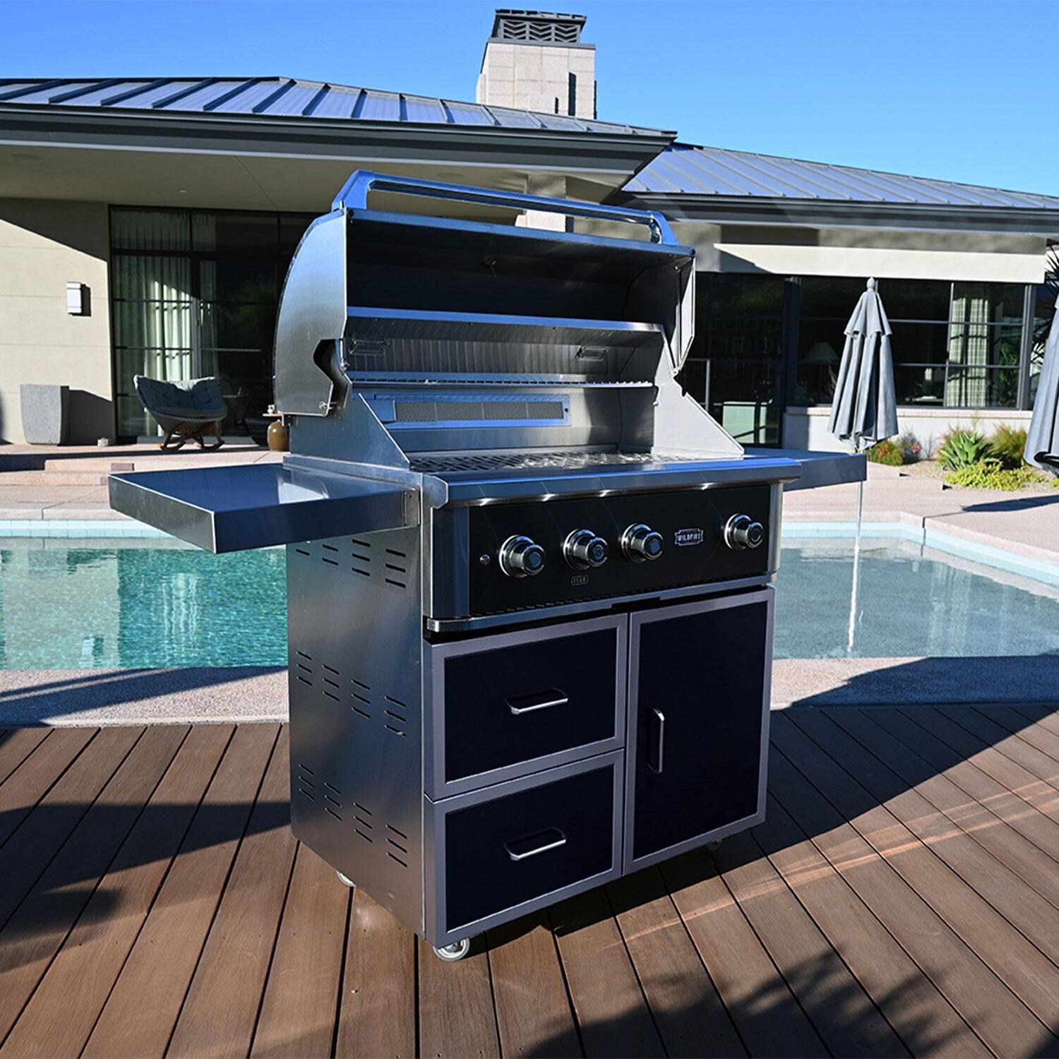 Wildfire Ranch Pro 36-in Black 304 SS Propane Grill w/ Freestanding Cart - Lifestyle thumbnail