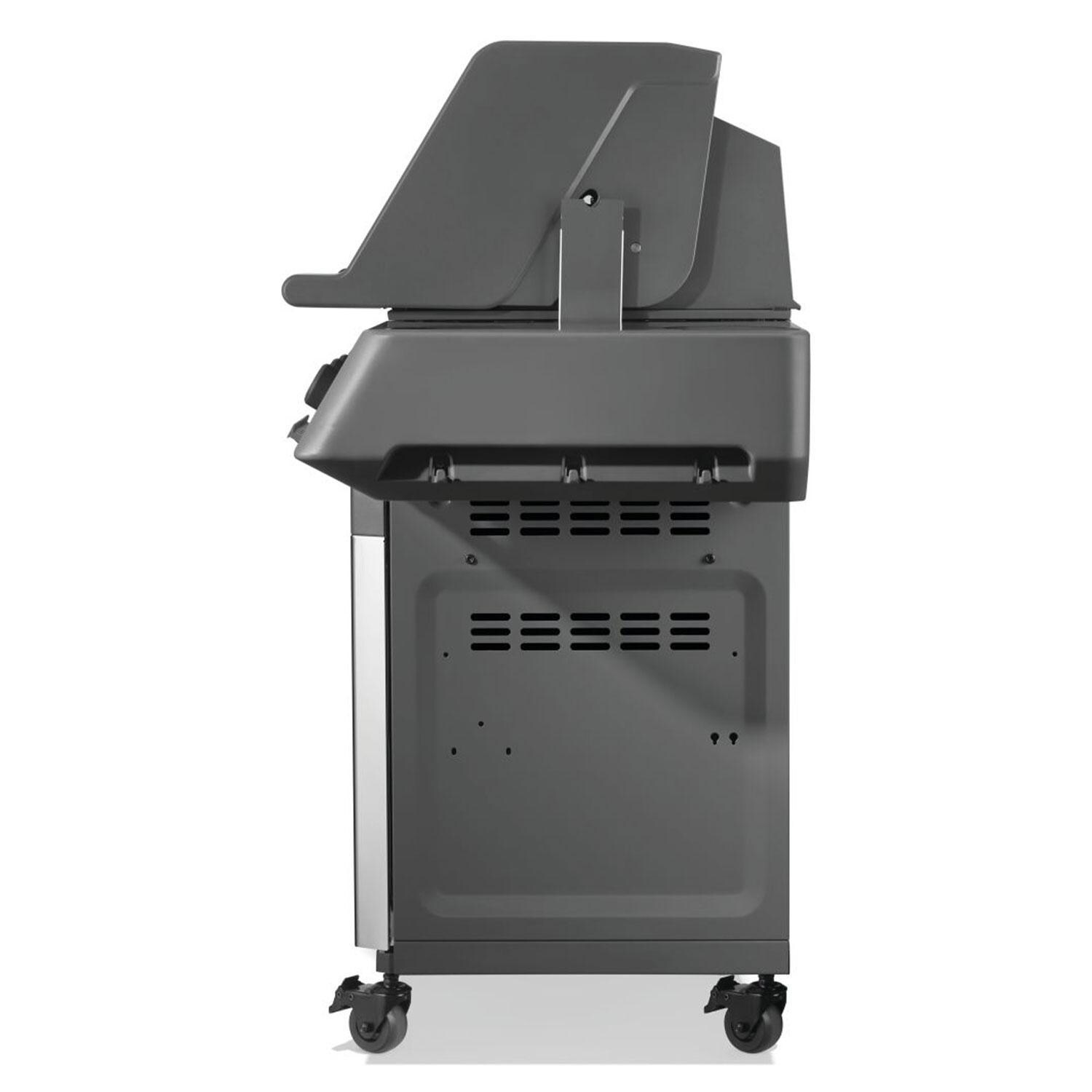 Napoleon P500VRSIBNSS Prestige 500 Propane Gas Grill w/ Infrared Side & Rear Burner - Stainless Steel - Lid Closed - Side View - White Background thumbnail