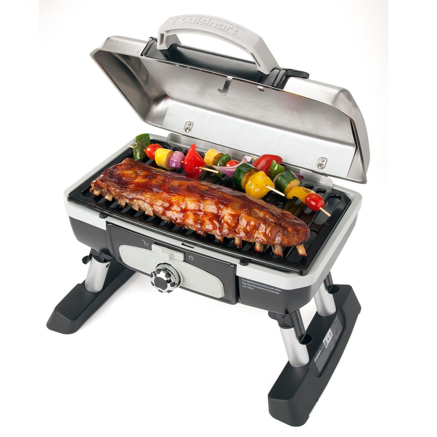 Cuisinart Petit Gourmet Tabletop Gas Grill With Rack Of Ribs thumbnail