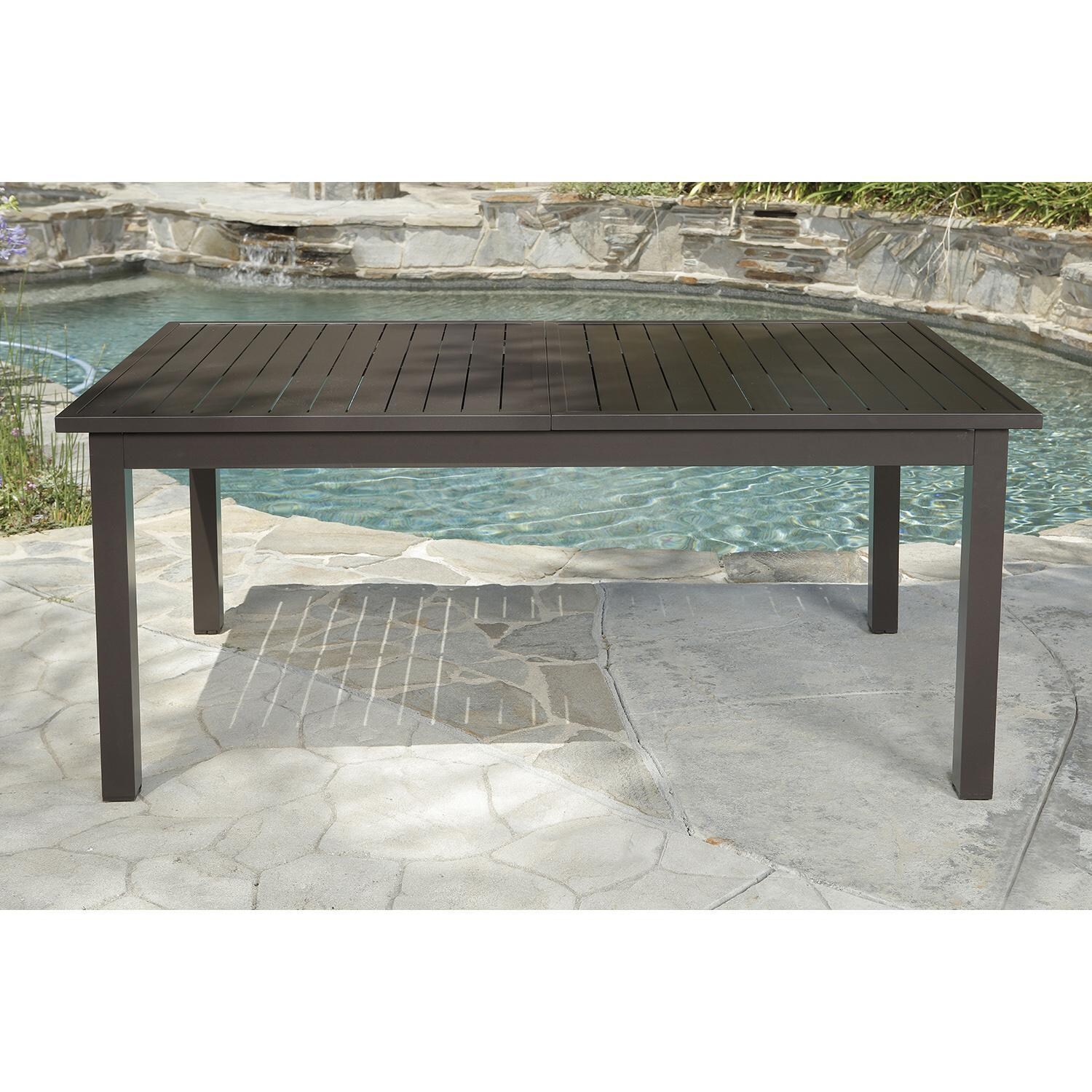 Lakeview Outdoor Designs Brusly 7 Piece Wicker & Aluminum Patio Dining Set - Patio Dining Table Front thumbnail