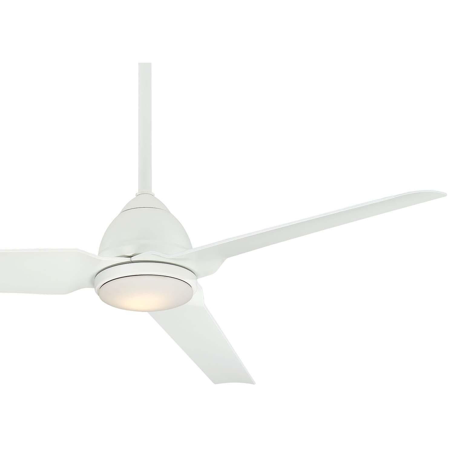 Minka-Aire F753L-WHF Java 54-Inch 3-Blade Ceiling Fan in Flat White Finish w/ Flat White Blades & Etched Opal Glass - Blades thumbnail