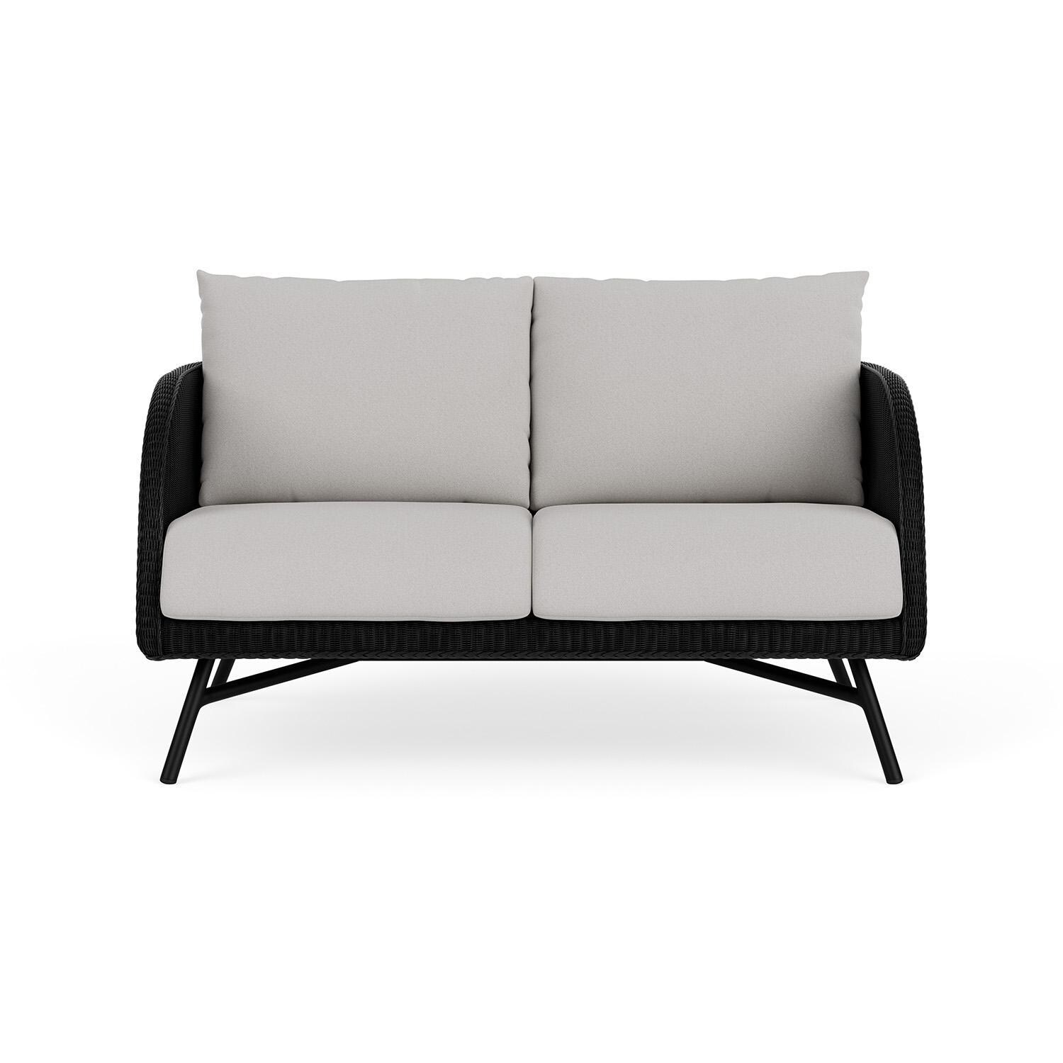 Essence 2 Person Wicker Loveseat in Ebony/Tundra Dove By Lloyd Flanders