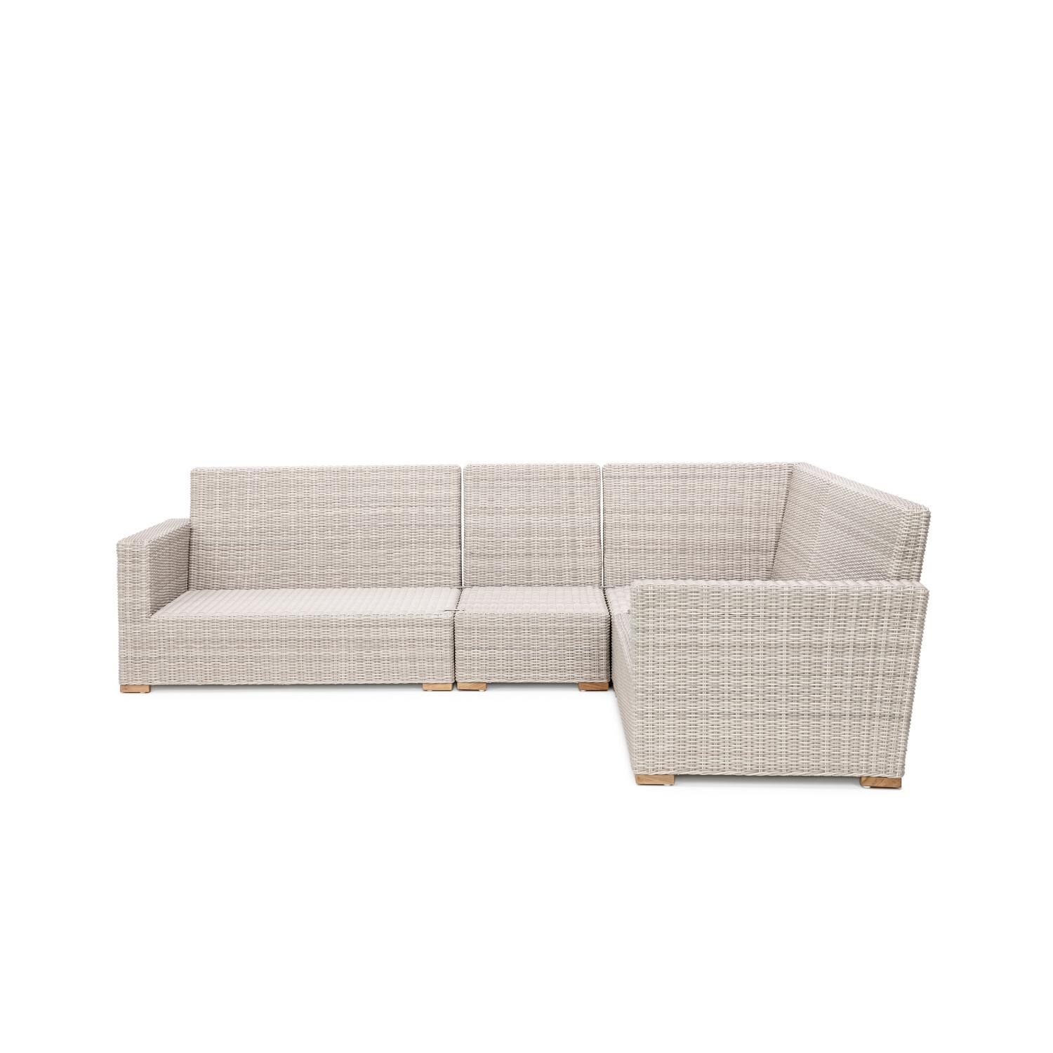 Teak + Table Oyster Bay 7 X 9 Ft Sectional in Natural - Front Frame - White Background thumbnail