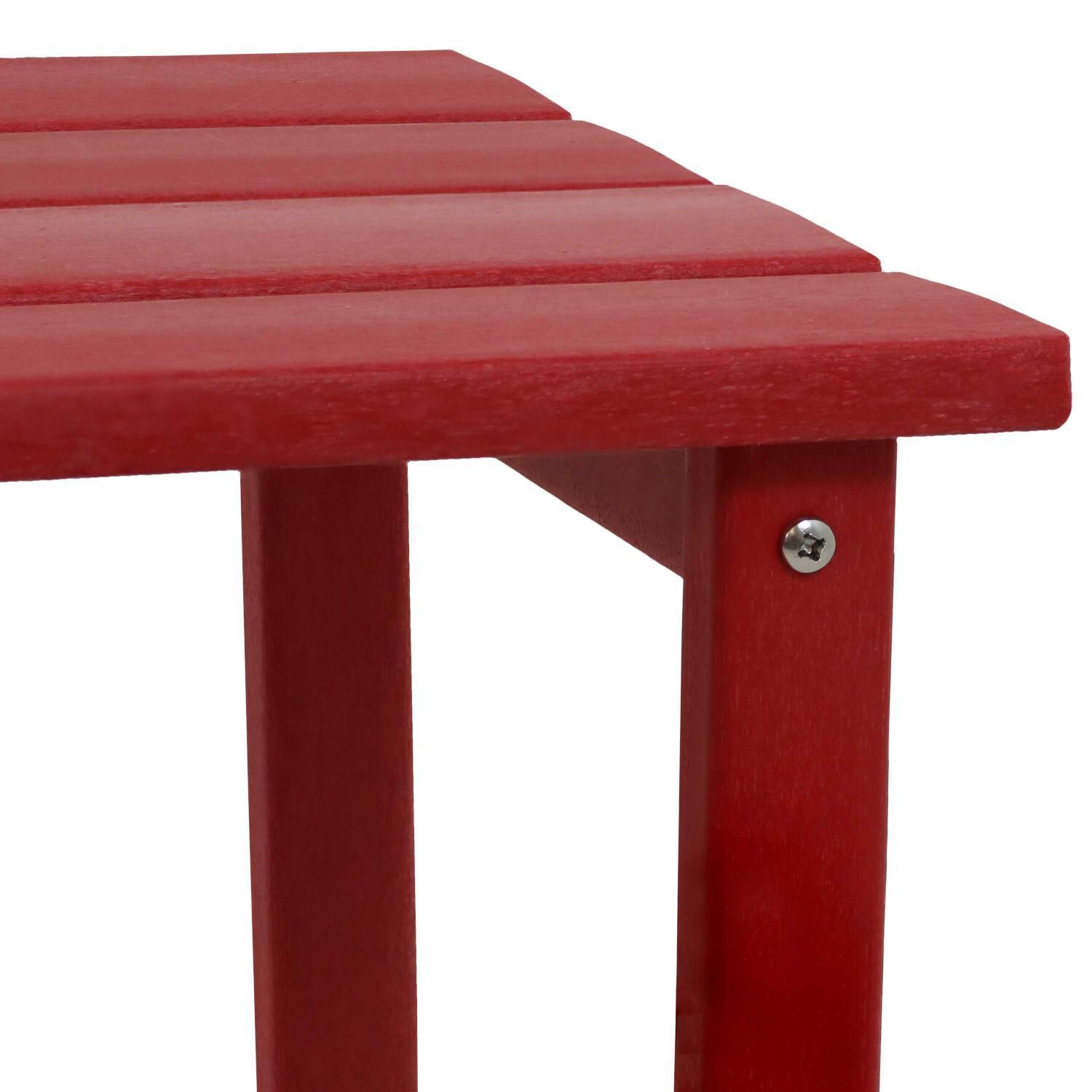 Ultimate Patio 14 3/4-Inch Square All-Weather Outdoor Side Table - Red - Close-Up thumbnail