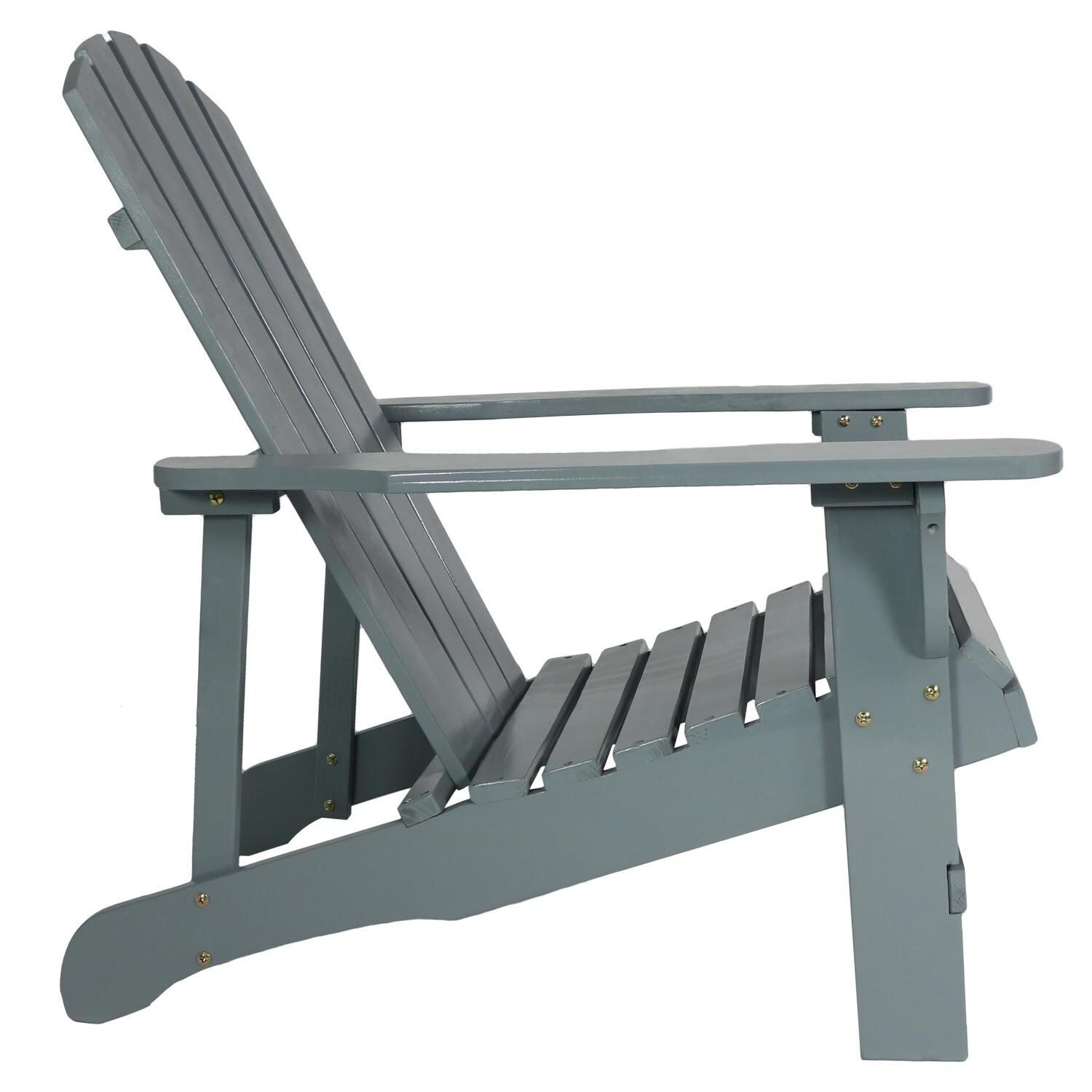 Ultimate Patio Wooden Adirondack Chair - Gray - Side View thumbnail