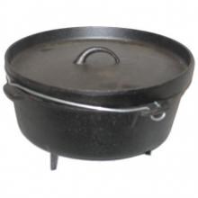 Cajun Classic 6-Quart Seasoned Cast Iron Camp Pot With Legs - GL10457S image