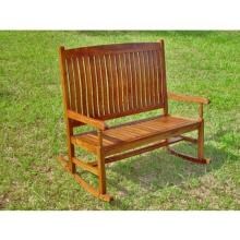 International Caravan Acacia Wood Double Patio Rocker image