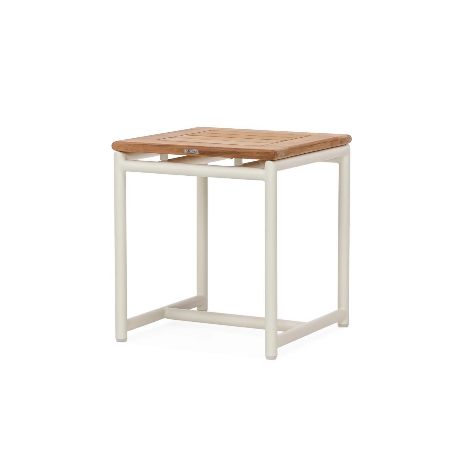 Barbados 18 Inch Square Side Table in Pearl By Teak + Table