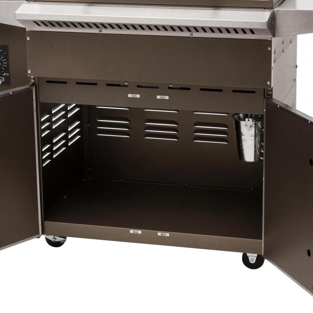 Traeger Select Pro Bronze Pellet Grill On Cart - Grill Cart Doors Open thumbnail