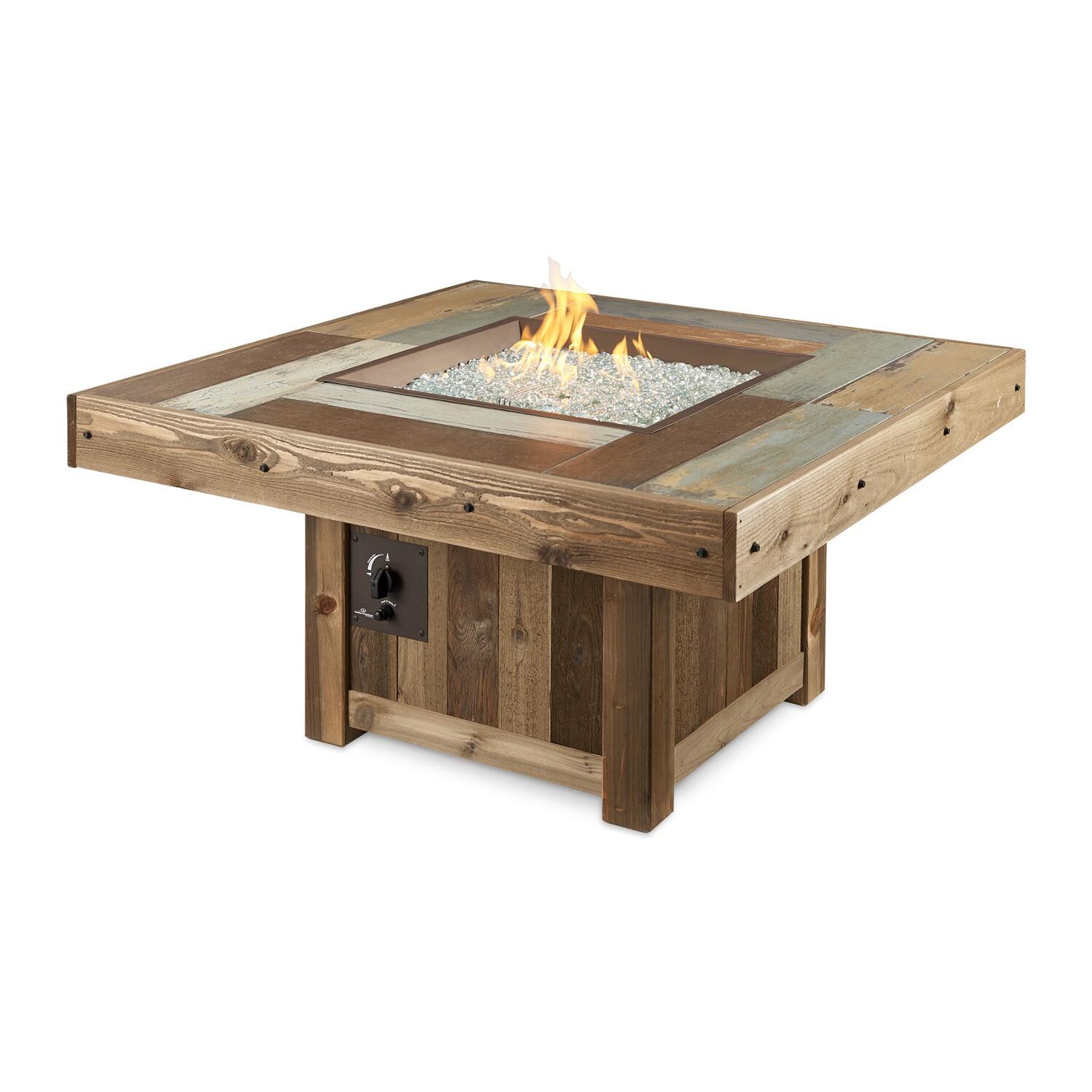 The Outdoor GreatRoom Company Vintage Square Gas Fire Pit Table - Flame thumbnail
