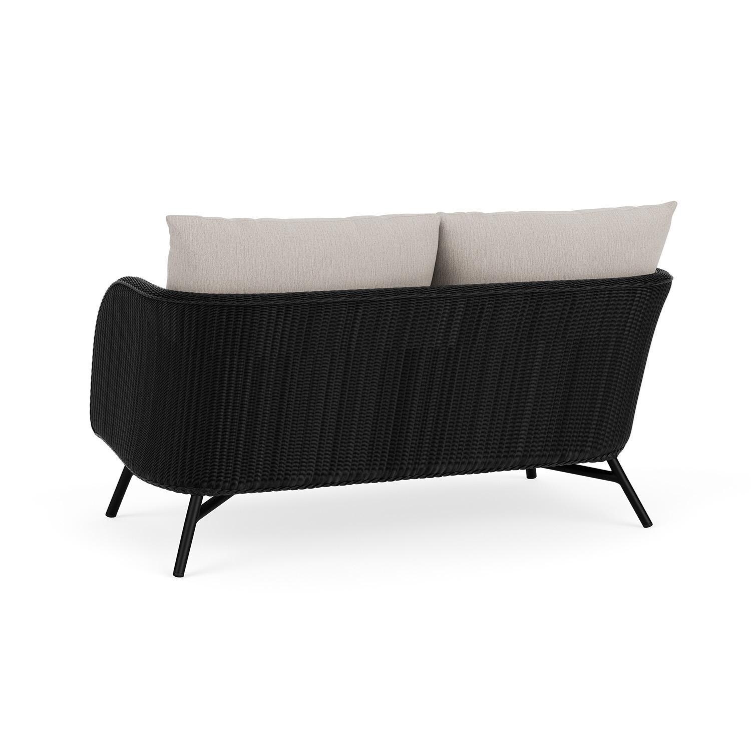 Lloyd Flanders Essence Loveseat W/Remy Cloud Fabric - Ebony Finish - Back Left thumbnail