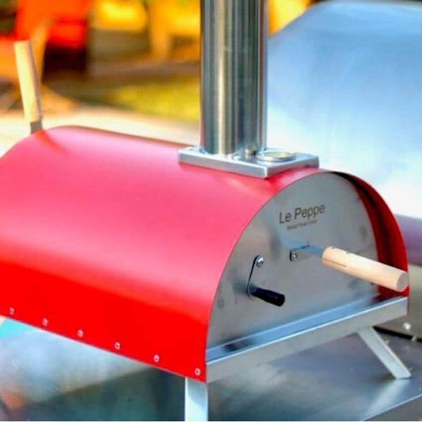 WPPO WKE-01-RED Le Peppe Portable Red Wood Fired Pizza Oven  - Poolside - Lifestyle thumbnail