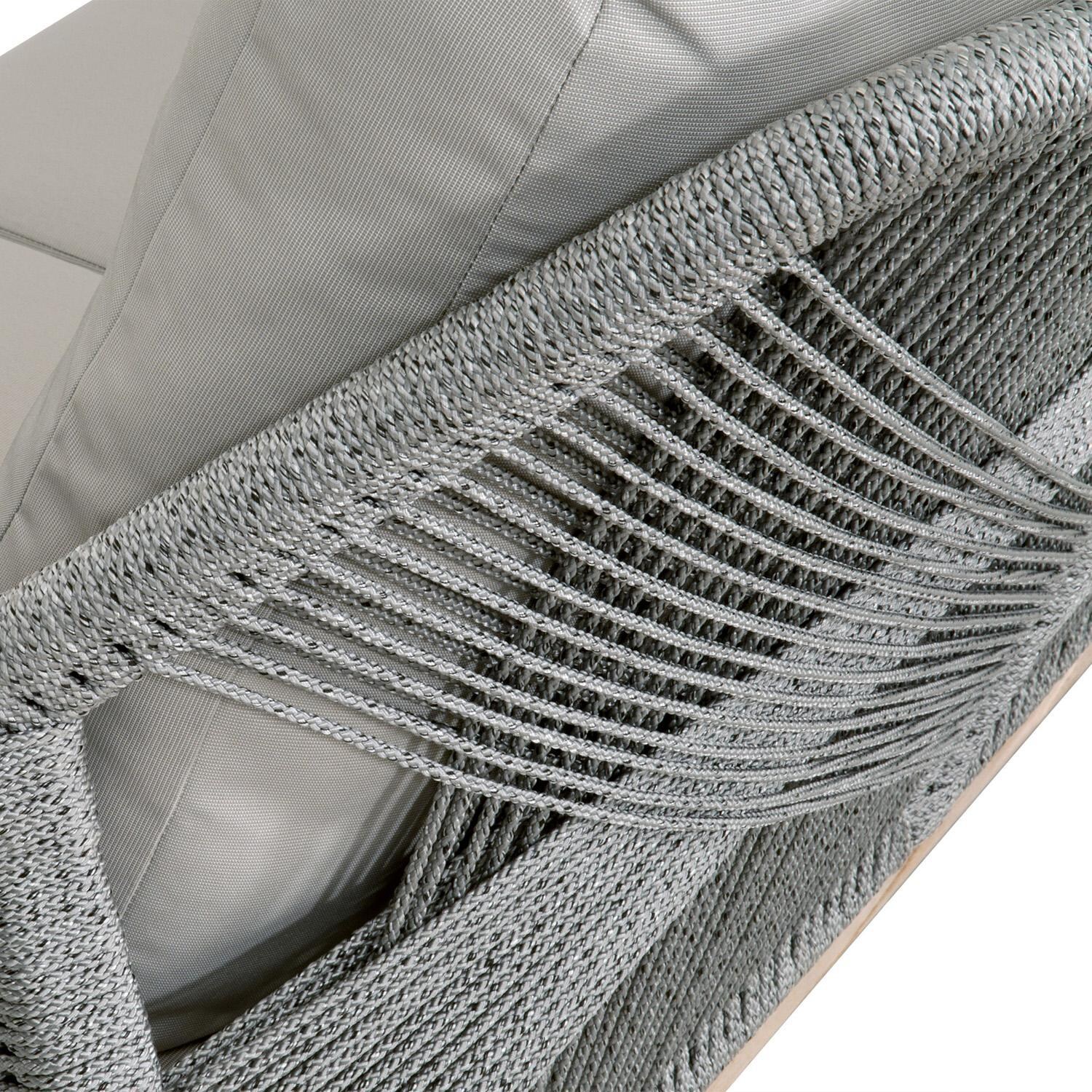 Lakeview Peninsula Way 3 Person Woven Rope Sofa in Platinum - Rope Detail thumbnail