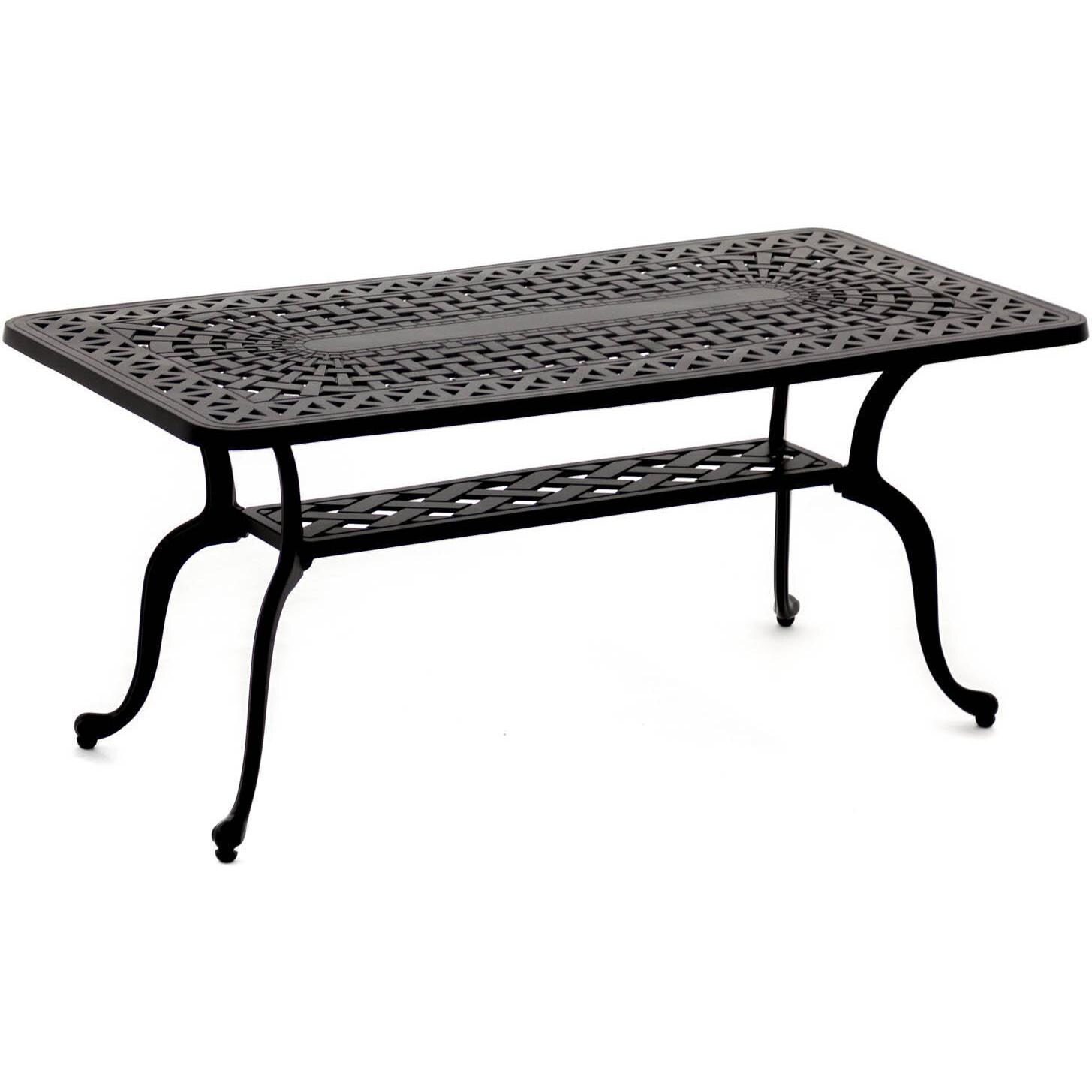 Du Monde 42 X 21 Inch Rectangular Cast Aluminum Outdoor Coffee Table By Lakeview Outdoor Designs