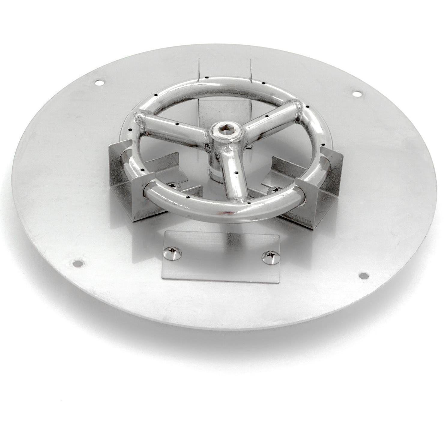 BBQGuys Signature 12-Inch Round Flat Pan With 6-Inch Propane Ring Burner (Ships As Natural Gas) image
