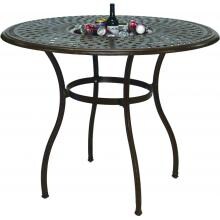 Darlee Series 60 52 Inch Cast Aluminum Counter Height Patio Bar Table With Ice Bucket Insert - Mocha image