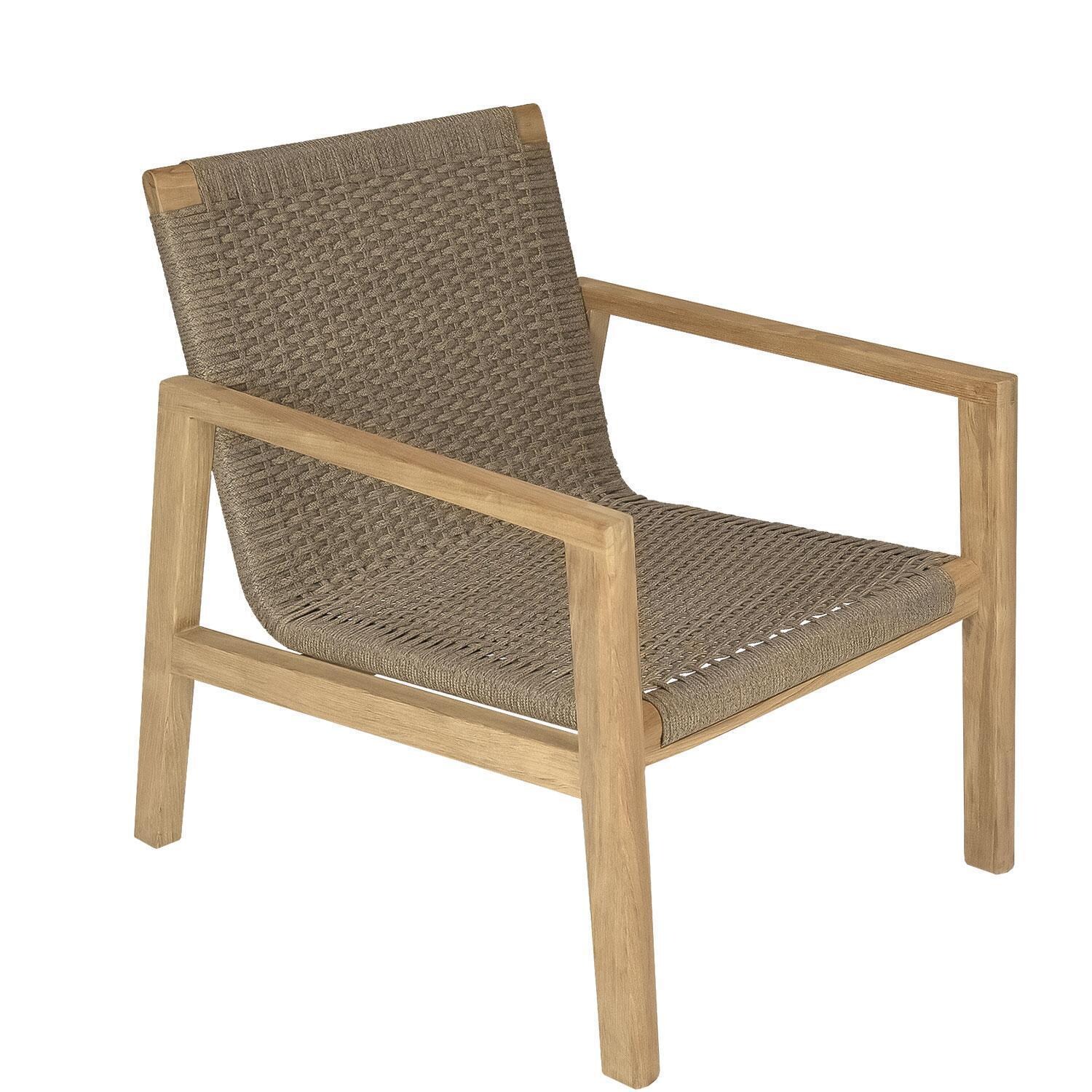 Admiral 5 Pc Conversation Set w/ Round Table in Brown Sand by Royal Teak Collection - Club Chair - Right Angle - White Background thumbnail