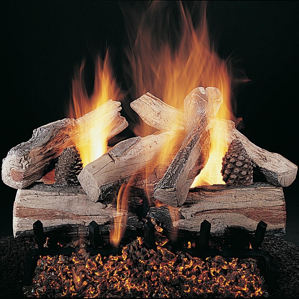 Rasmussen 30-Inch Evening CrossFire Gas Log Set With Vented Propane LC Multi-Burner With Grate - Manual Safety Pilot