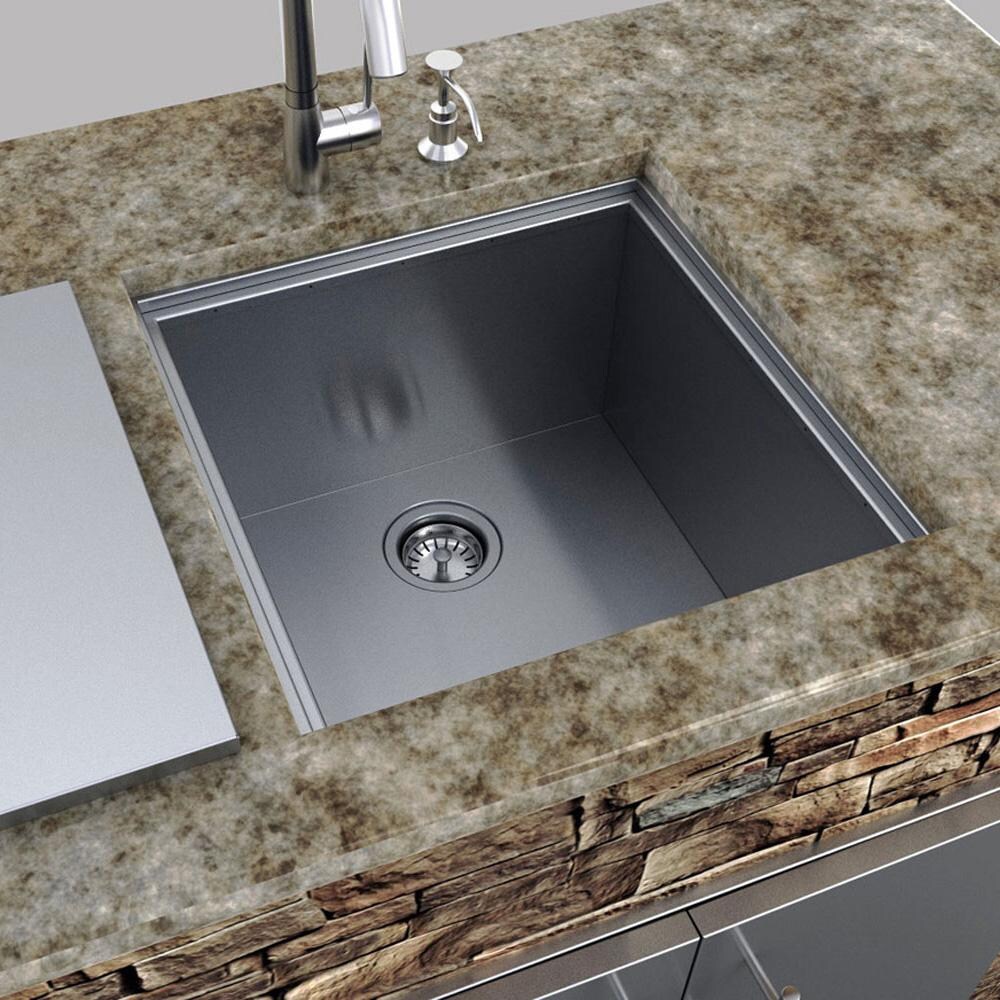 Sunstone B-SK20 Over/Under 20 X 20 X 12-Inch Height Single Basin Sink W/Cover - Under Counter Installation thumbnail