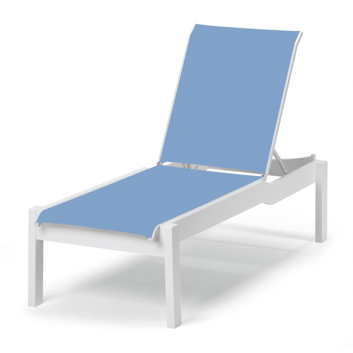 Leeward MGP Long Frame Chaise Lounge in Textured Snow/Sky by Telescope Casual