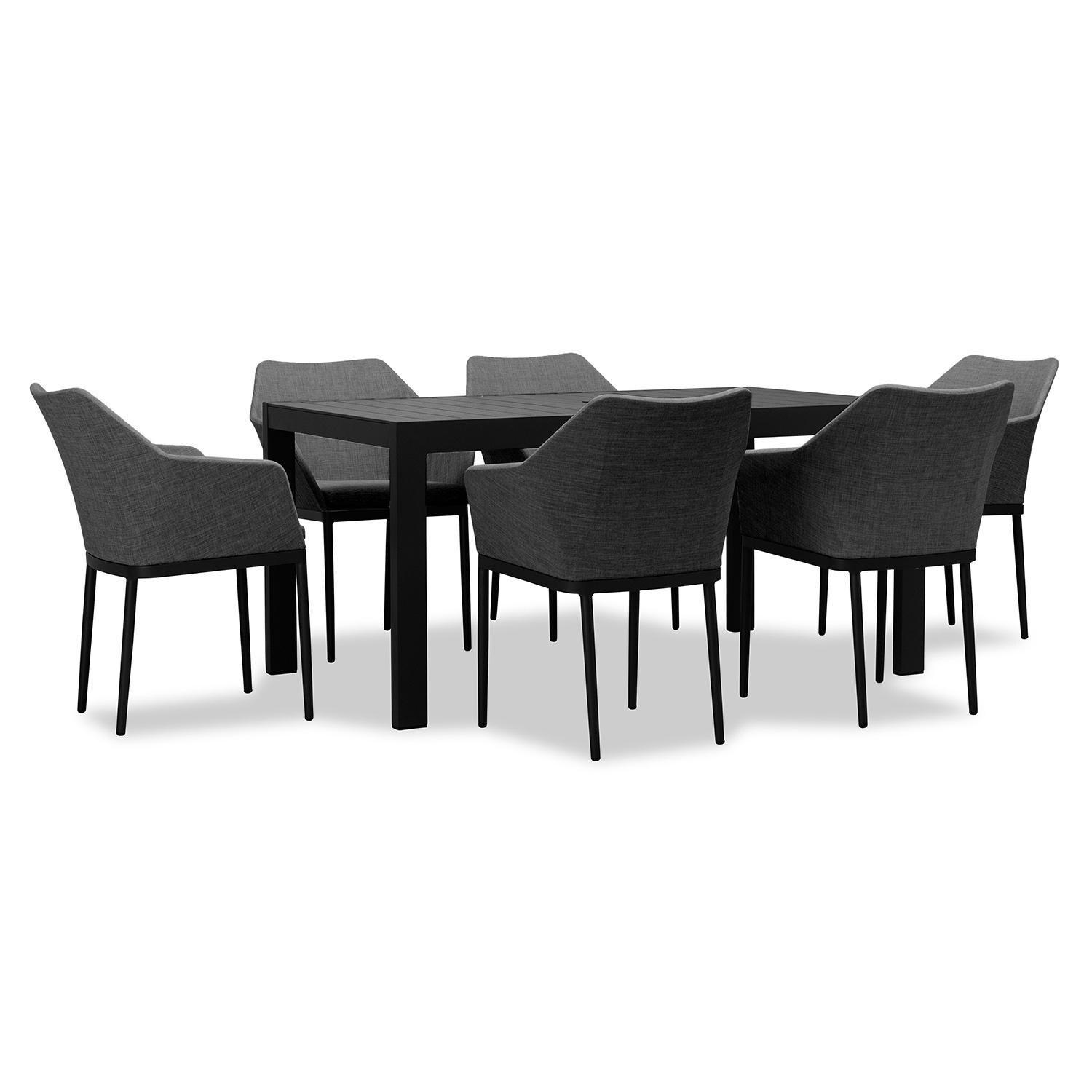 Starlook Bay 6 Seat Rectangular Dining Table in Black by Lakeview - White Background thumbnail