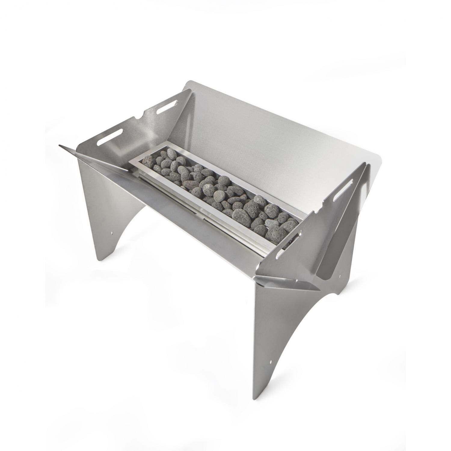 Pitts and Spitts F-SSGAS Pitts & Spitts Stainless Steel Gas Firepit - Lava Rocks thumbnail
