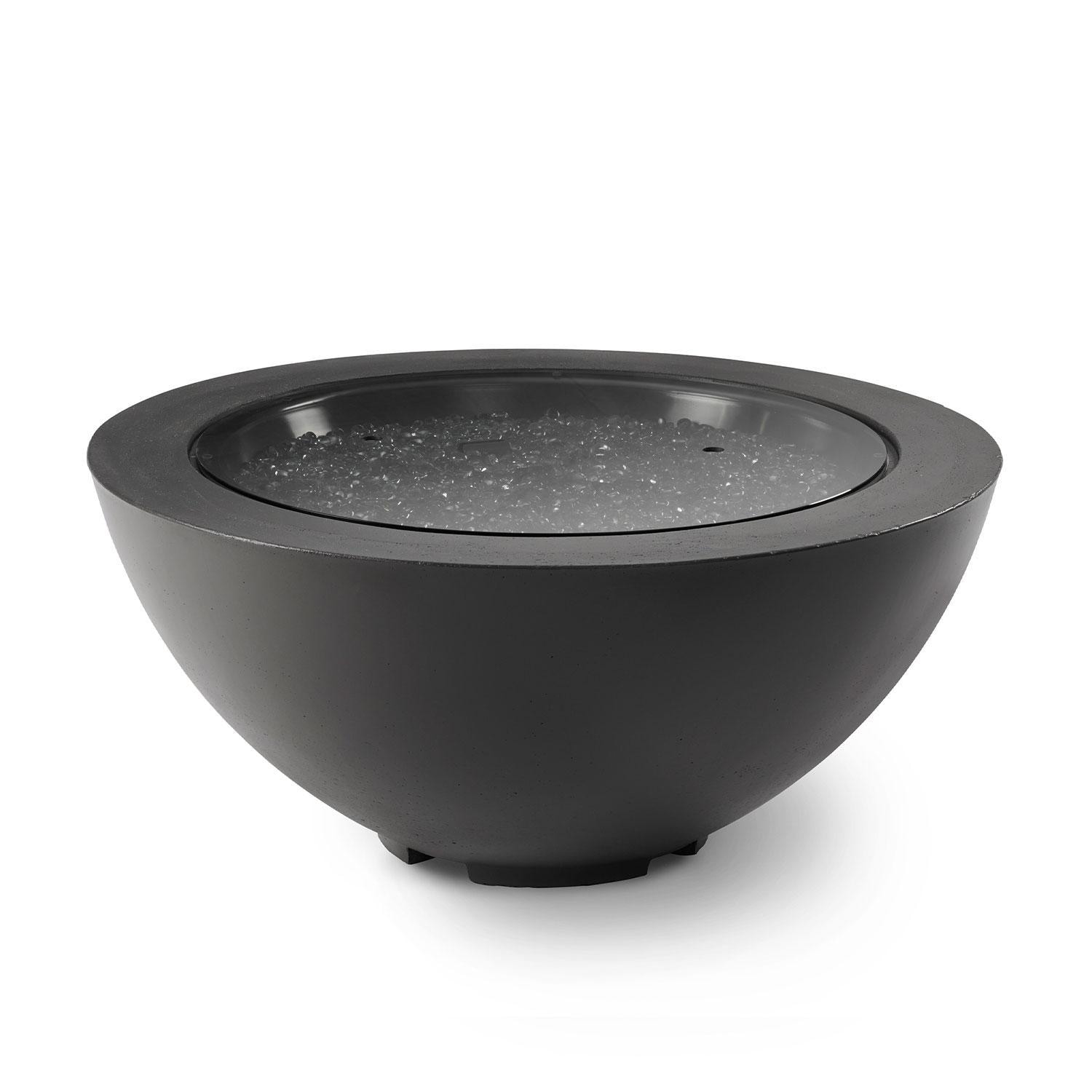 Villa View 42 Inch Round GFRC Propane Fire Bowl w/ Electronic Ignition  in Midnight Mist by Lakeview Outdoor Designs - Cover - White Background thumbnail