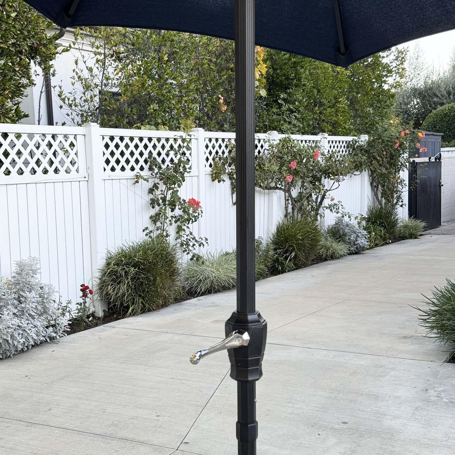 Darlee 9 Ft. Aluminum Bar Height Auto Tilt Patio Market Umbrella - Navy - Pole - Detail thumbnail