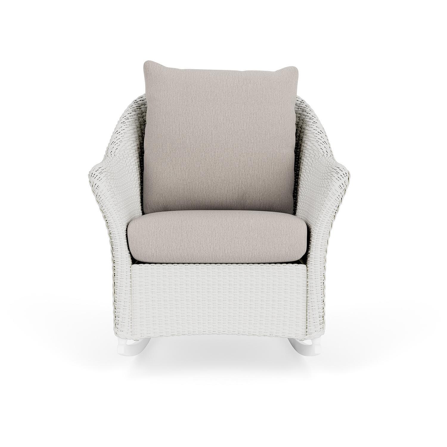 Lloyd Flanders Weekend Retreat Lounge Rocker in Matte White Finish W/ Remy Cloud Fabric thumbnail