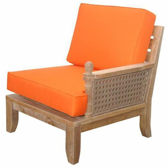 Anderson Teak Luxe Left Modular Teak Patio Club Chair - Shown With Cushion thumbnail