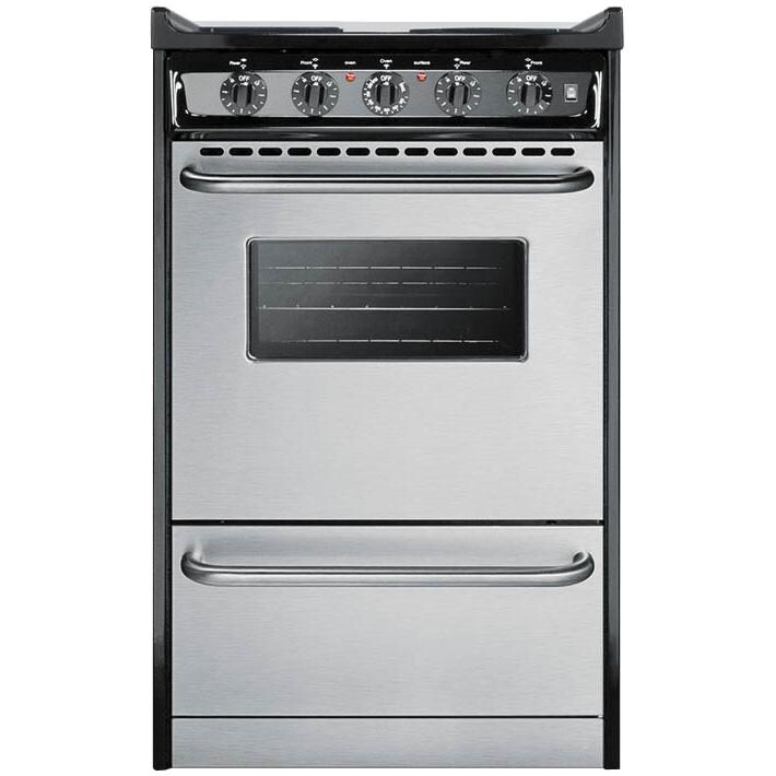 Summit Professional 20-Inch 4-Burner Slide-In Electric Range - Stainless Steel - Front thumbnail