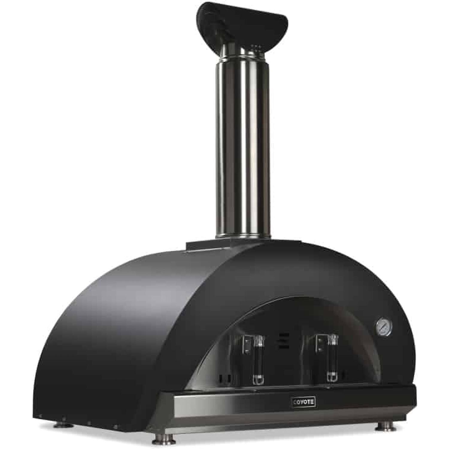 Coyote C1PZ40WMB Duomo Wood-Fired Pizza Oven - Matte Black - Left Angle - White Background thumbnail