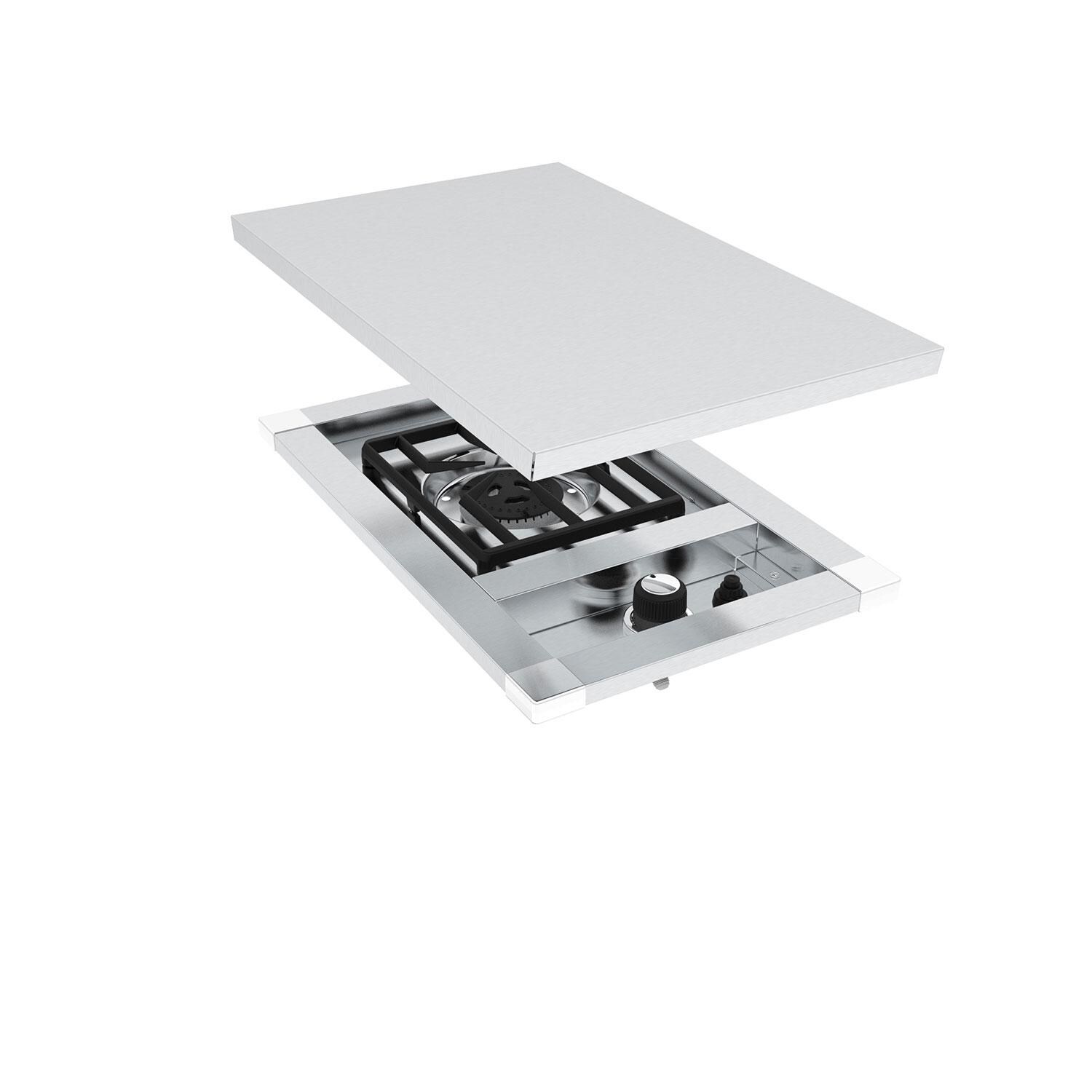 Broil King 802774 Imperial S100 Propane Range Single Range Burner - Burner Cover Slanted Right - White Background thumbnail