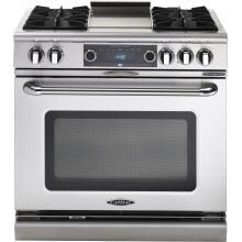 Capital Connoisseurian 36-Inch 4-Burner Dual Fuel Range With Thermo Griddle - Natural Gas - COB362G2N image